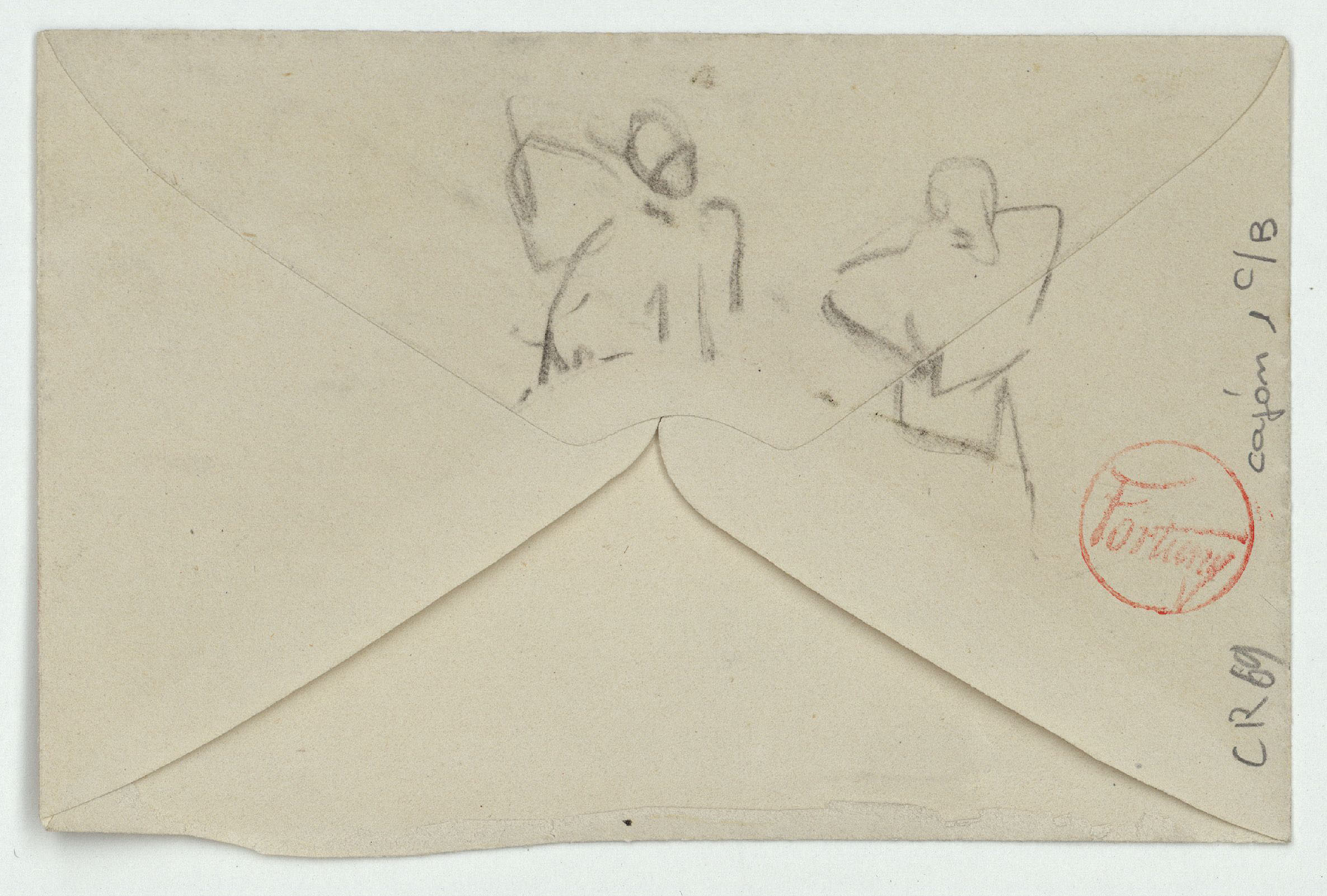 image for: Marià Fortuny - Figures masculines (anvers) / Croquis de bustos (revers) - Cap a 1871 [1]