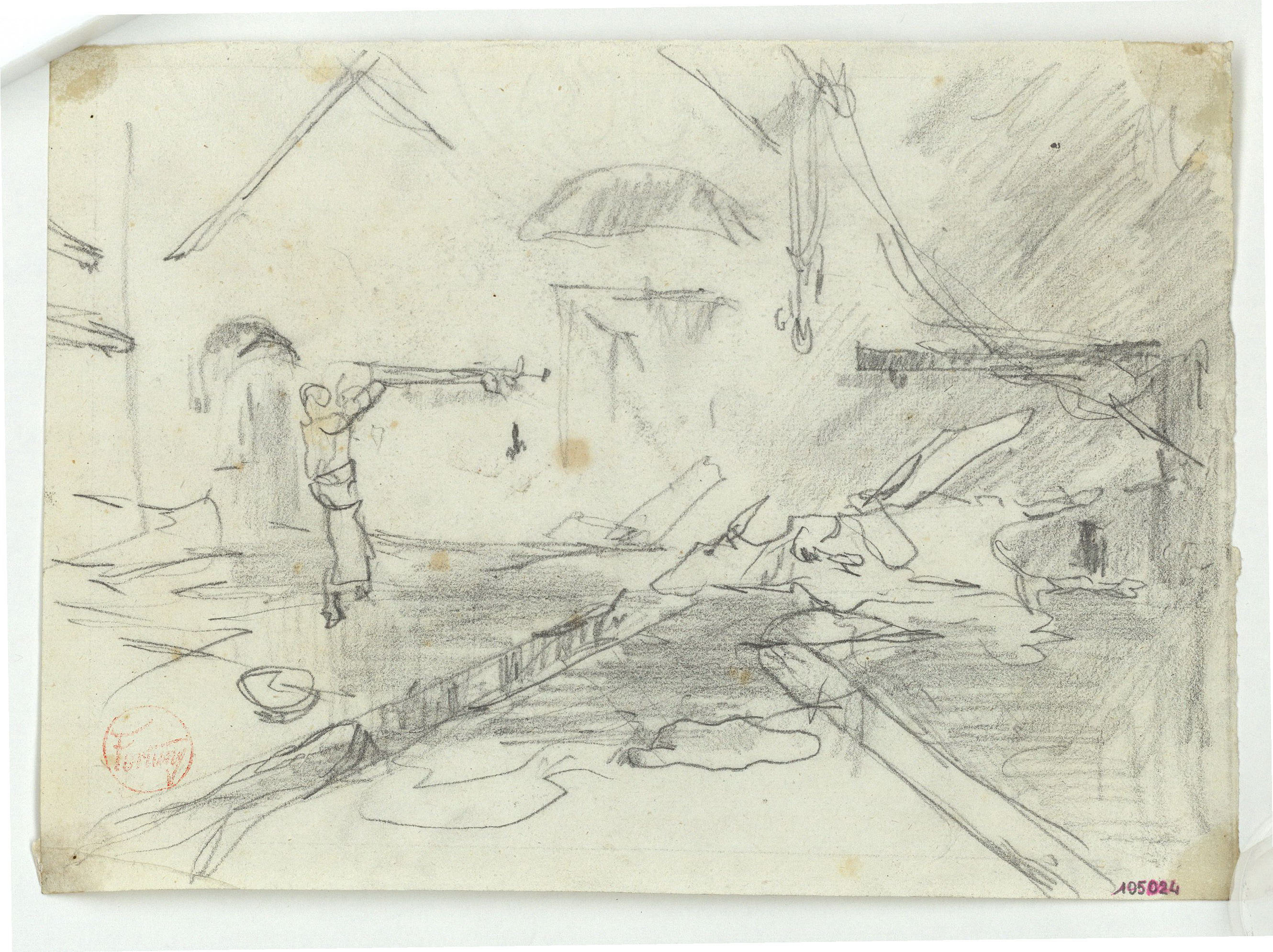 image for: Marià Fortuny - Estudi per al quadre «L'escorxador de Portici» - Cap a 1874