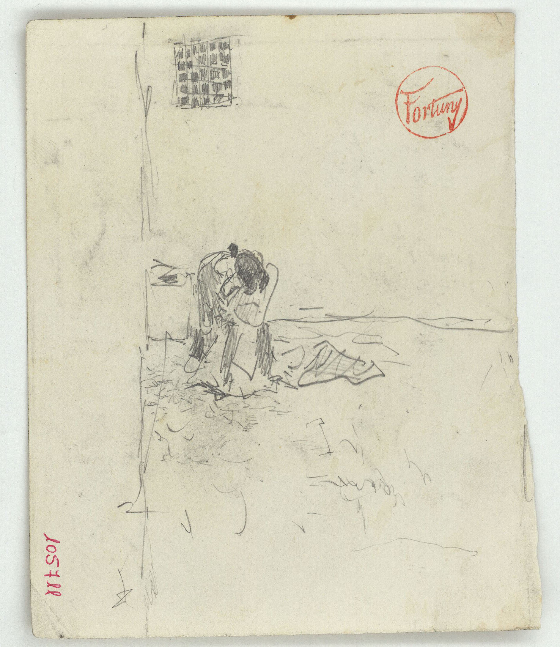 image for: Marià Fortuny - Croquis de figura en una presó - Cap a 1871