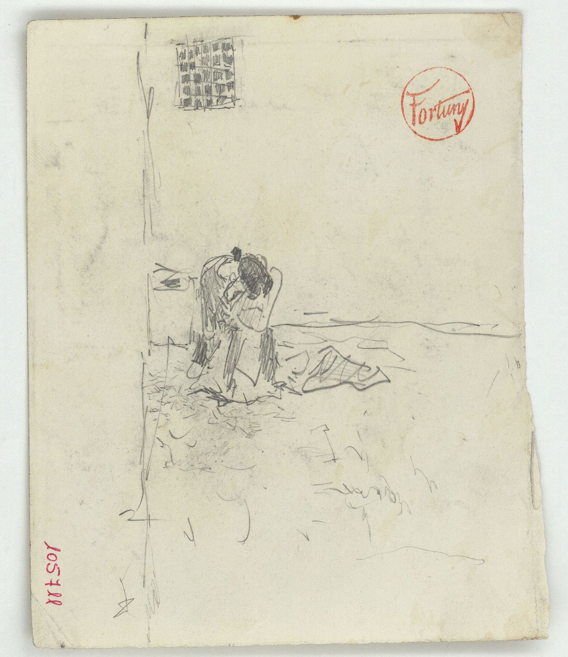 image for: Marià Fortuny - Croquis de figura en una presó - Cap a 1871