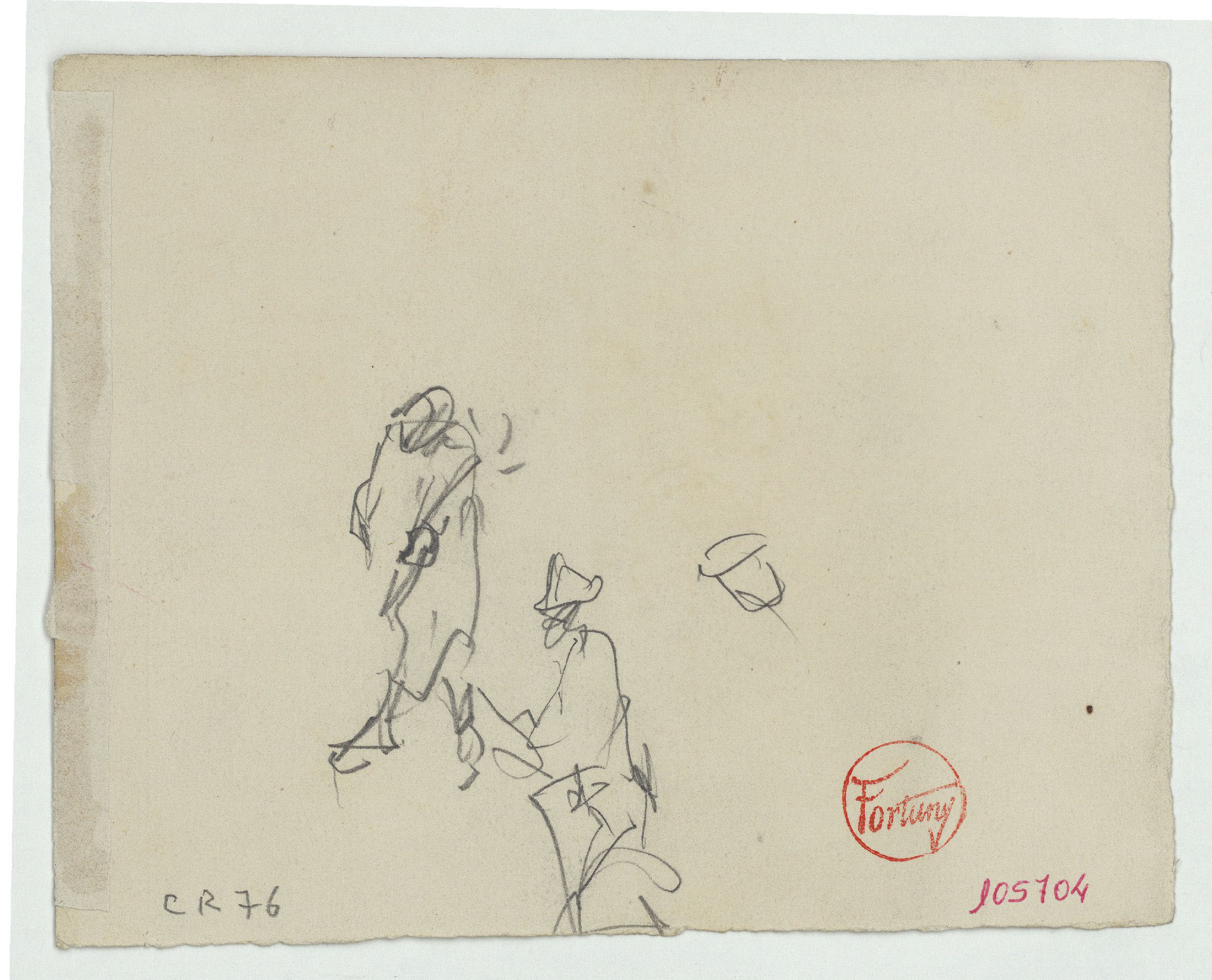 image for: Marià Fortuny - Croquis de figures (anvers) / Croquis de figures (revers) - Cap a 1867-1872