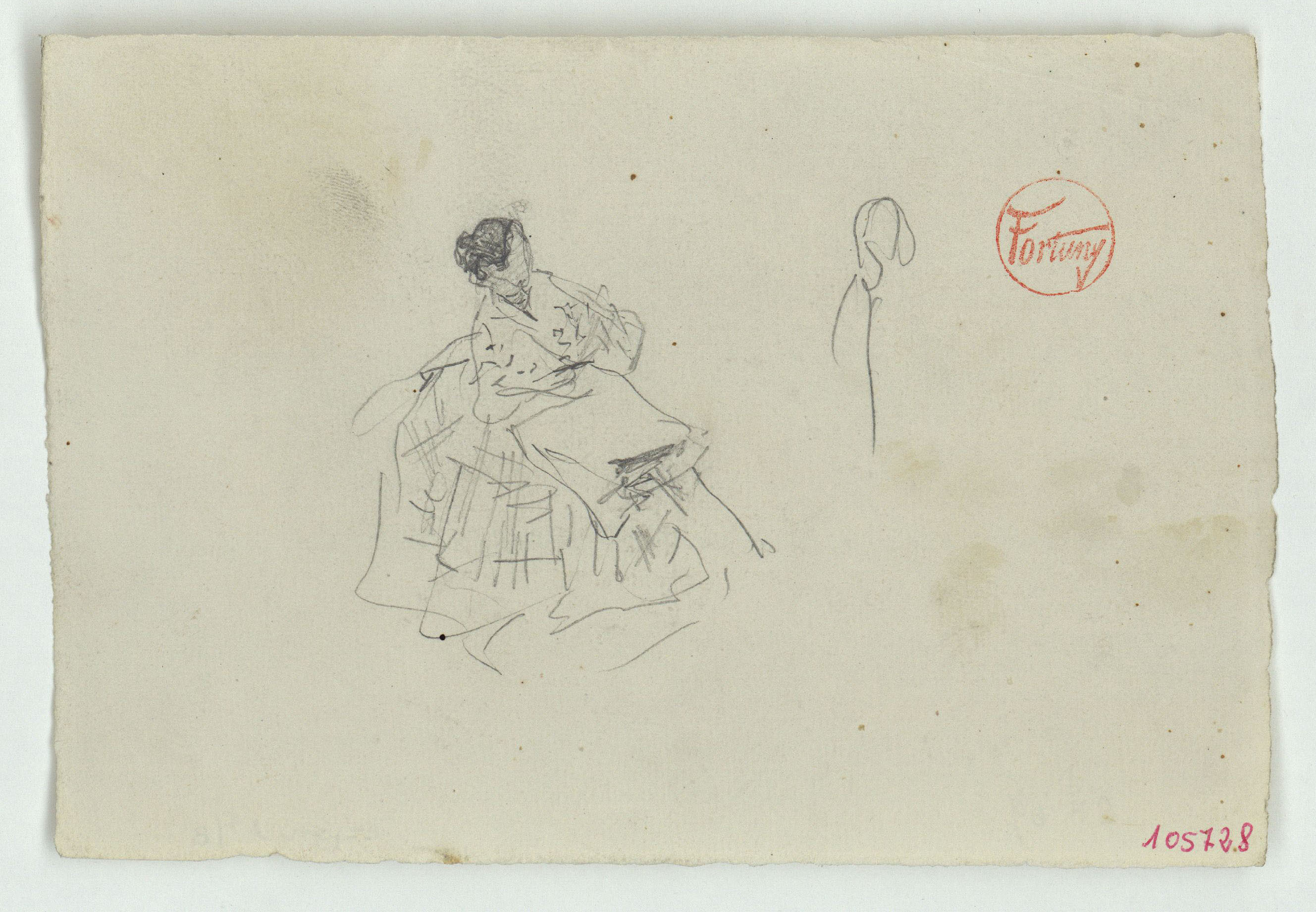 image for: Marià Fortuny - Apunt de figura femenina - Cap a 1871