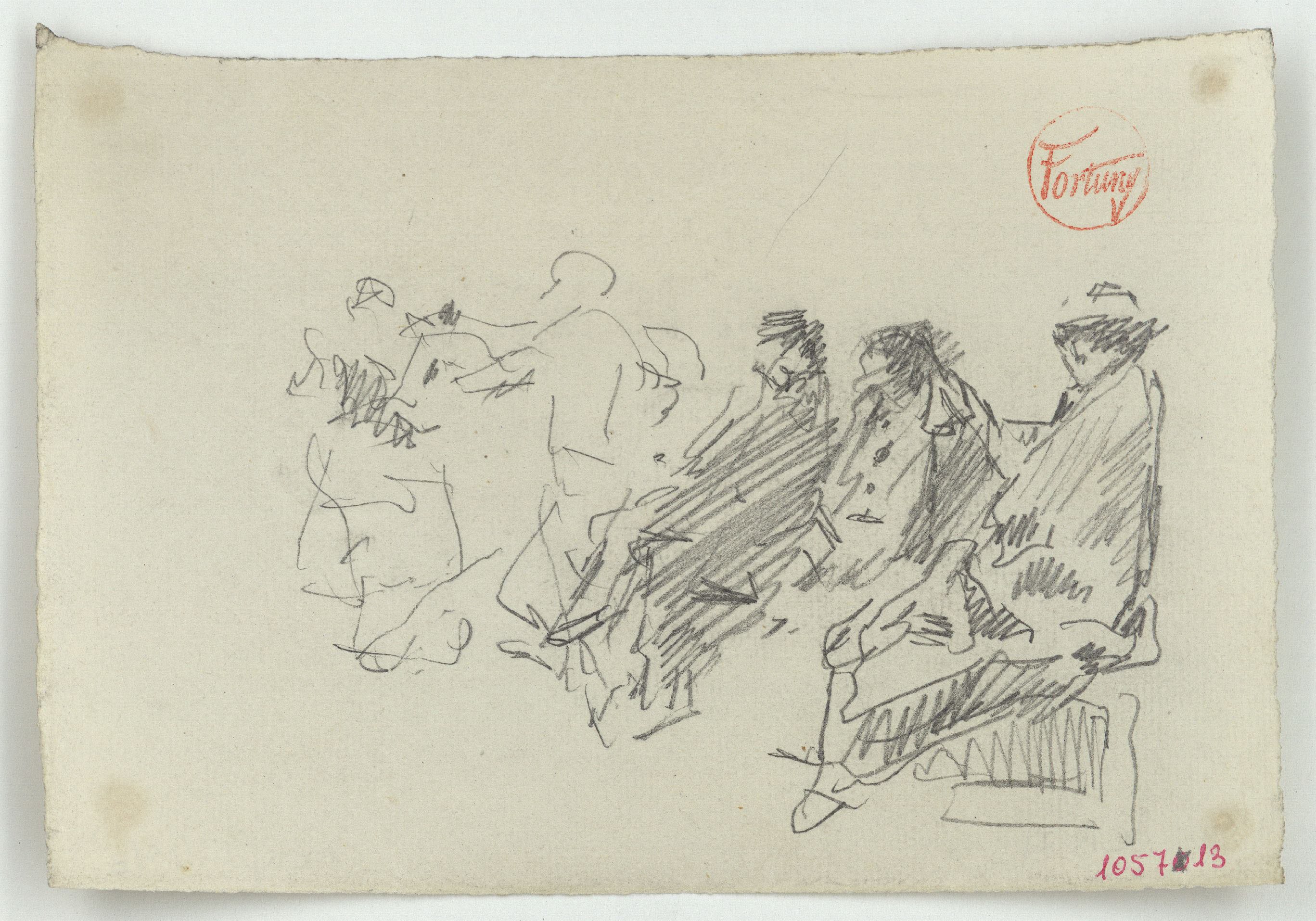 image for: Marià Fortuny - Esbós de figures assegudes - Cap a 1871