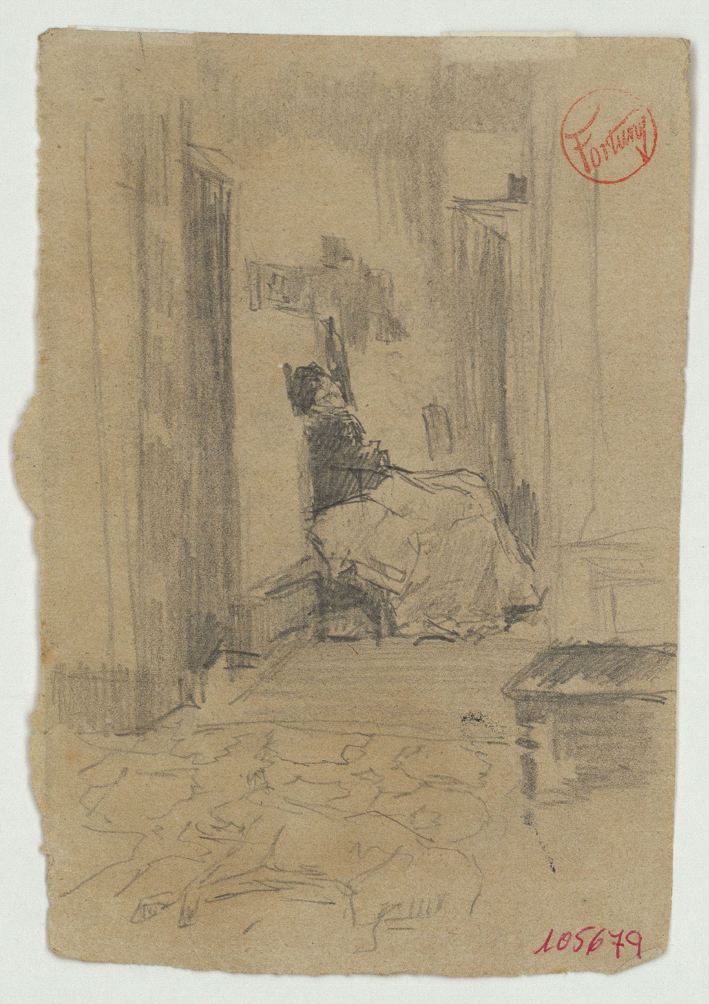 image for: Marià Fortuny - Interior amb figura femenina - Cap a 1867-1872