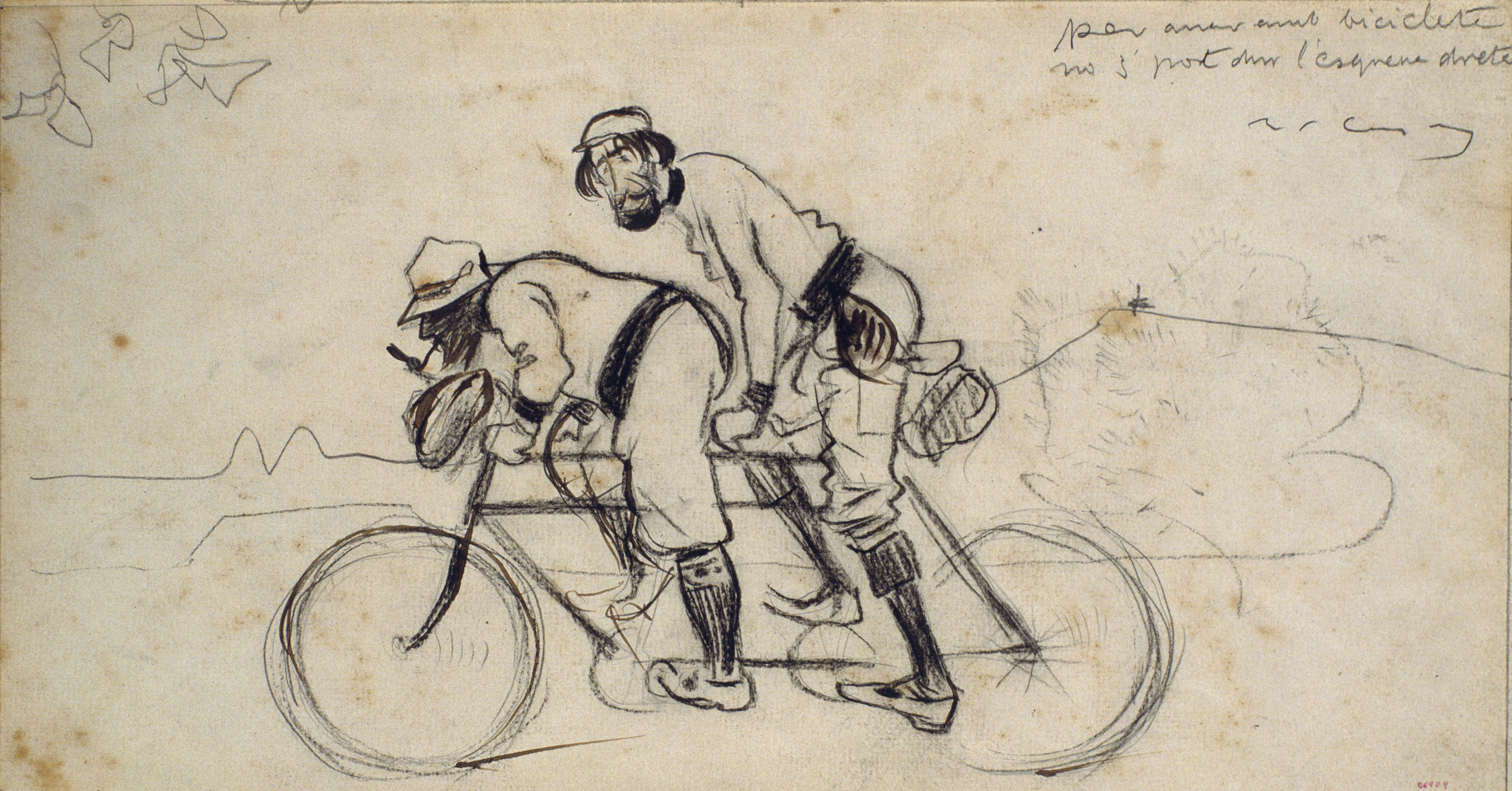 image for: Ramon Casas - Estudi per al quadre «Ramon Casas i Pere Romeu en un tàndem» - Cap a 1897