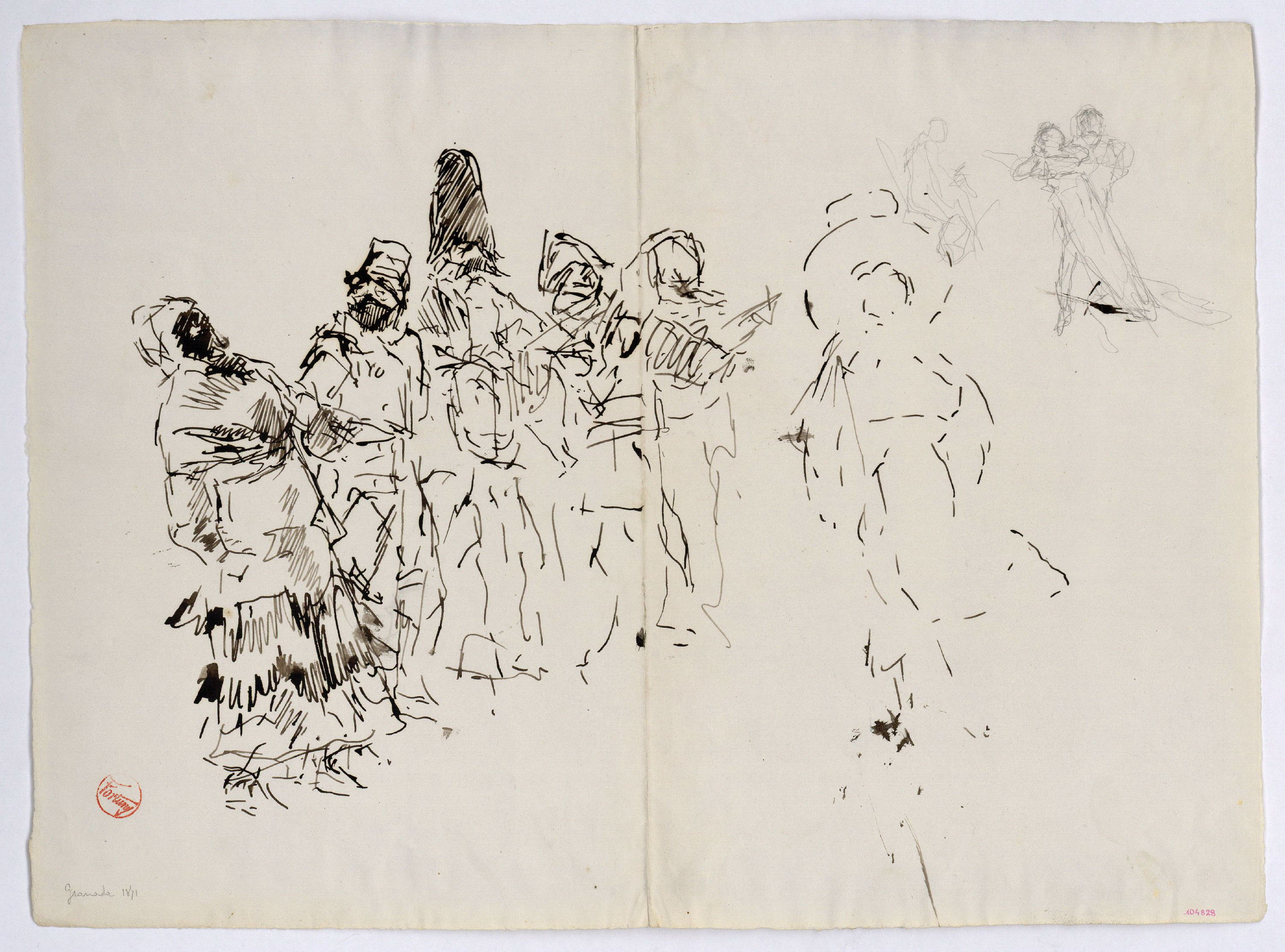 image for: Marià Fortuny - Estudi per al quadre «Enterrament a Granada» - Cap a 1871