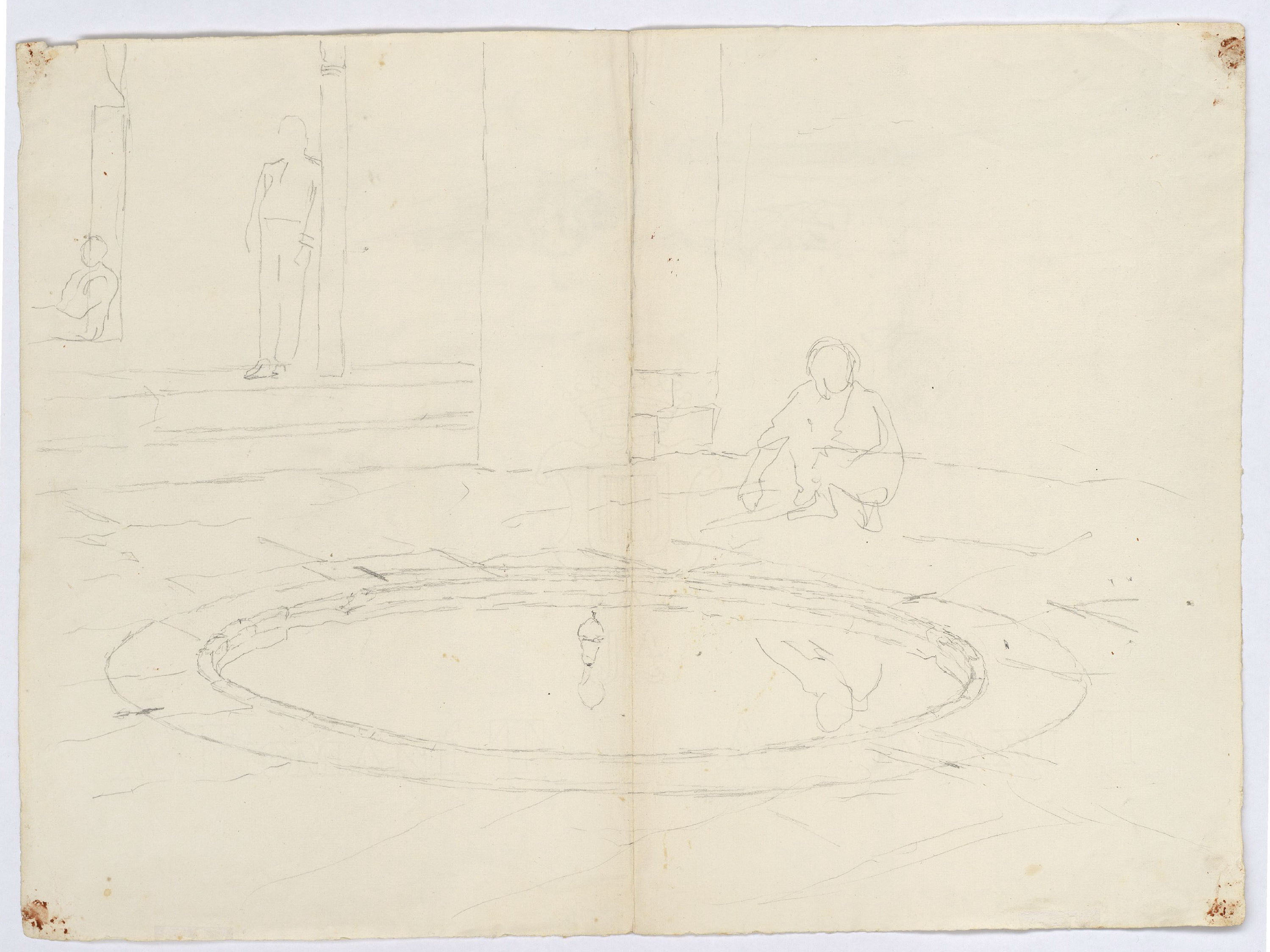 image for: Marià Fortuny - Estudi per al quadre «El tribunal de l'Alhambra» (anvers) / Estudi per al quadre «El tribunal de l'Alhambra» (revers) - Cap a 1871 [1]