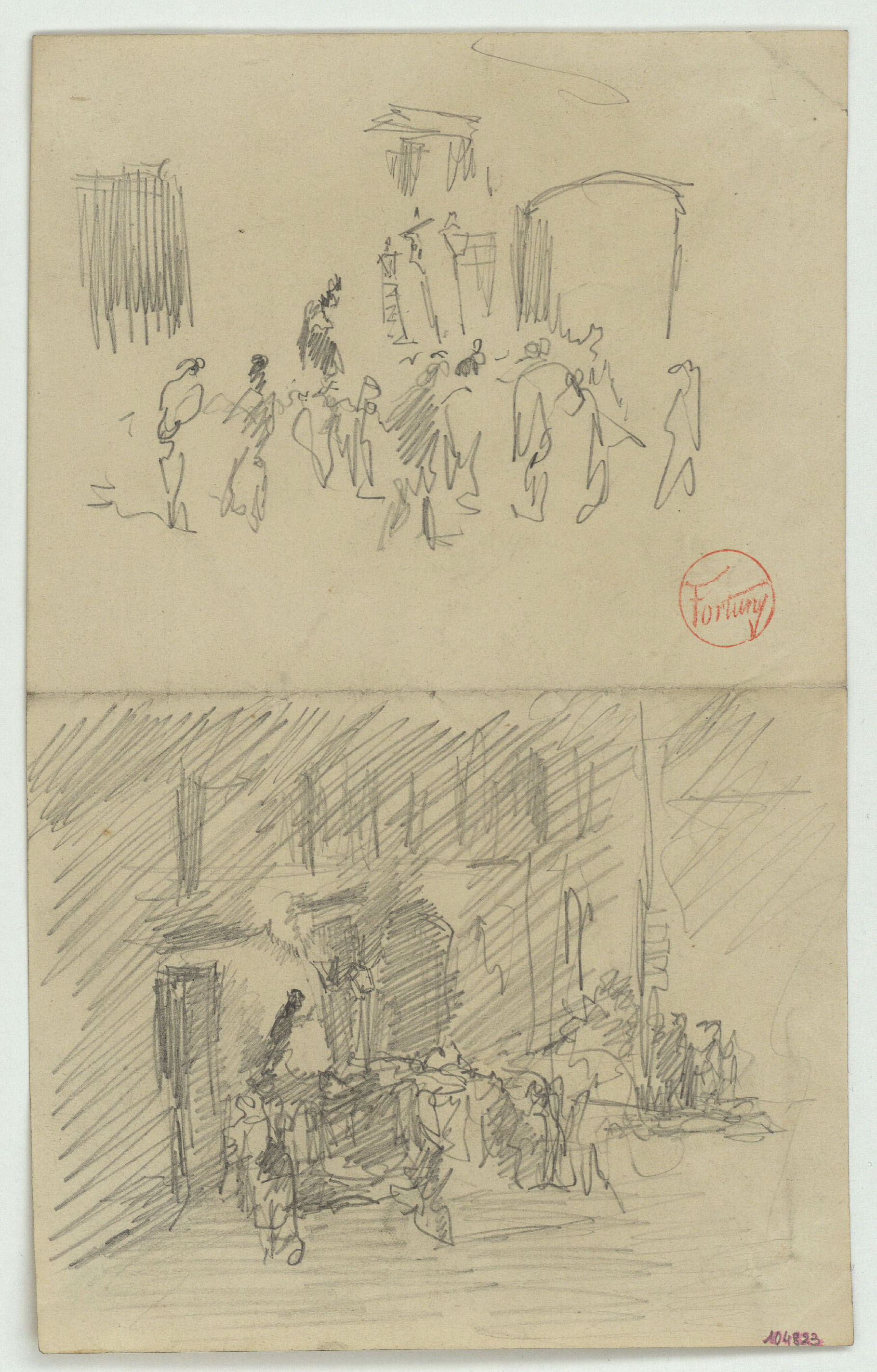 image for: Marià Fortuny - Estudi per al quadre «Enterrament a Granada» - Cap a 1871