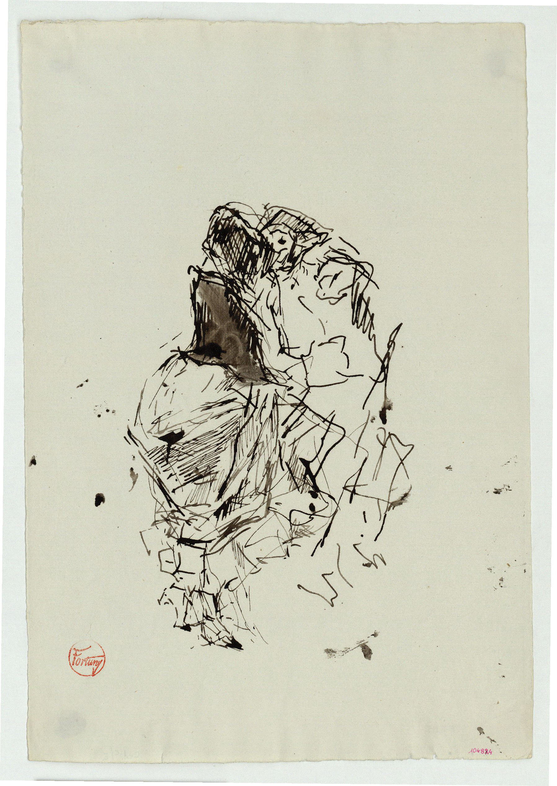 image for: Marià Fortuny - Estudi per al quadre «Enterrament a Granada» - Cap a 1871