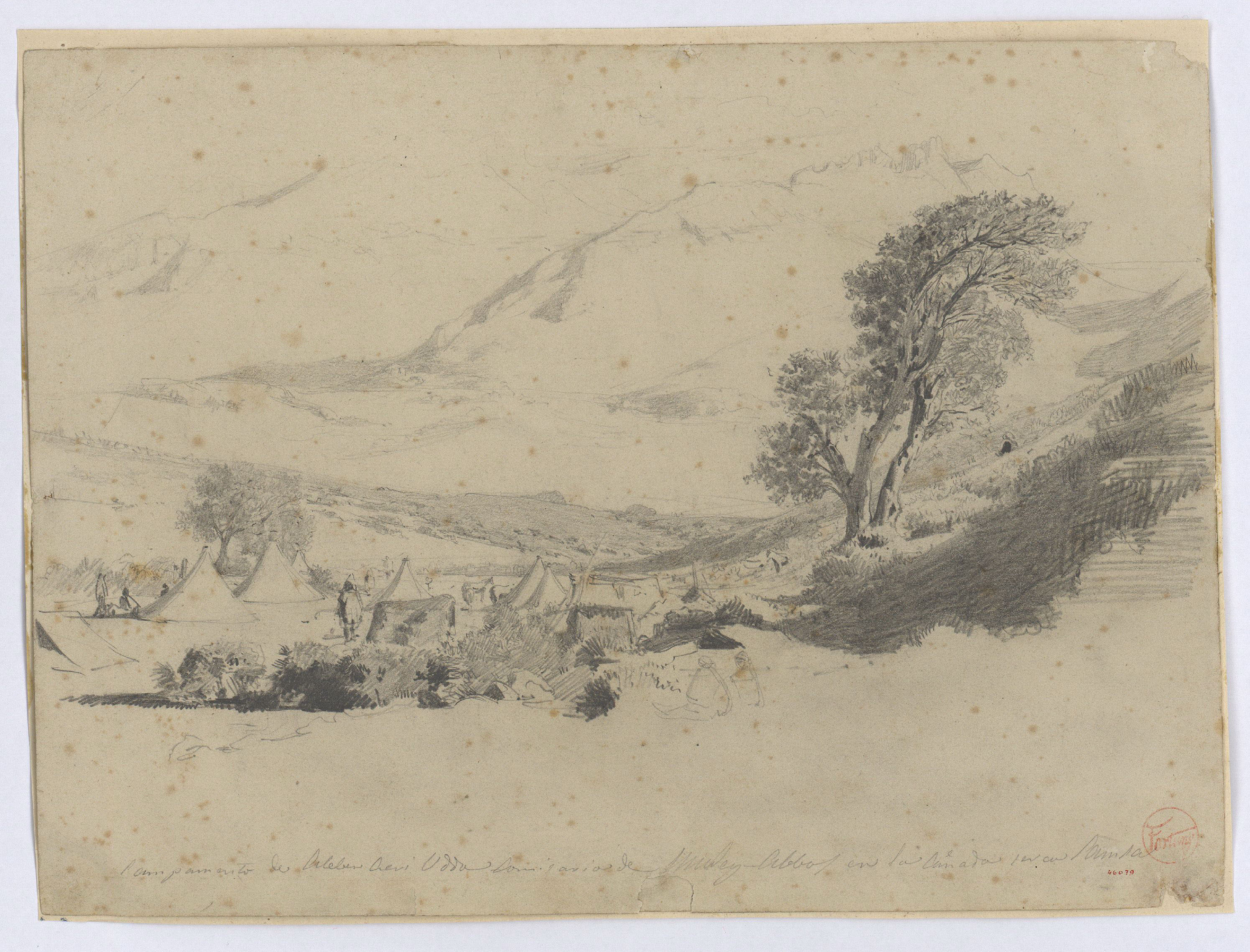 image for: Marià Fortuny - Campamento de Aleber Alvi Udda en la cañada cerca de Samsa - 1860