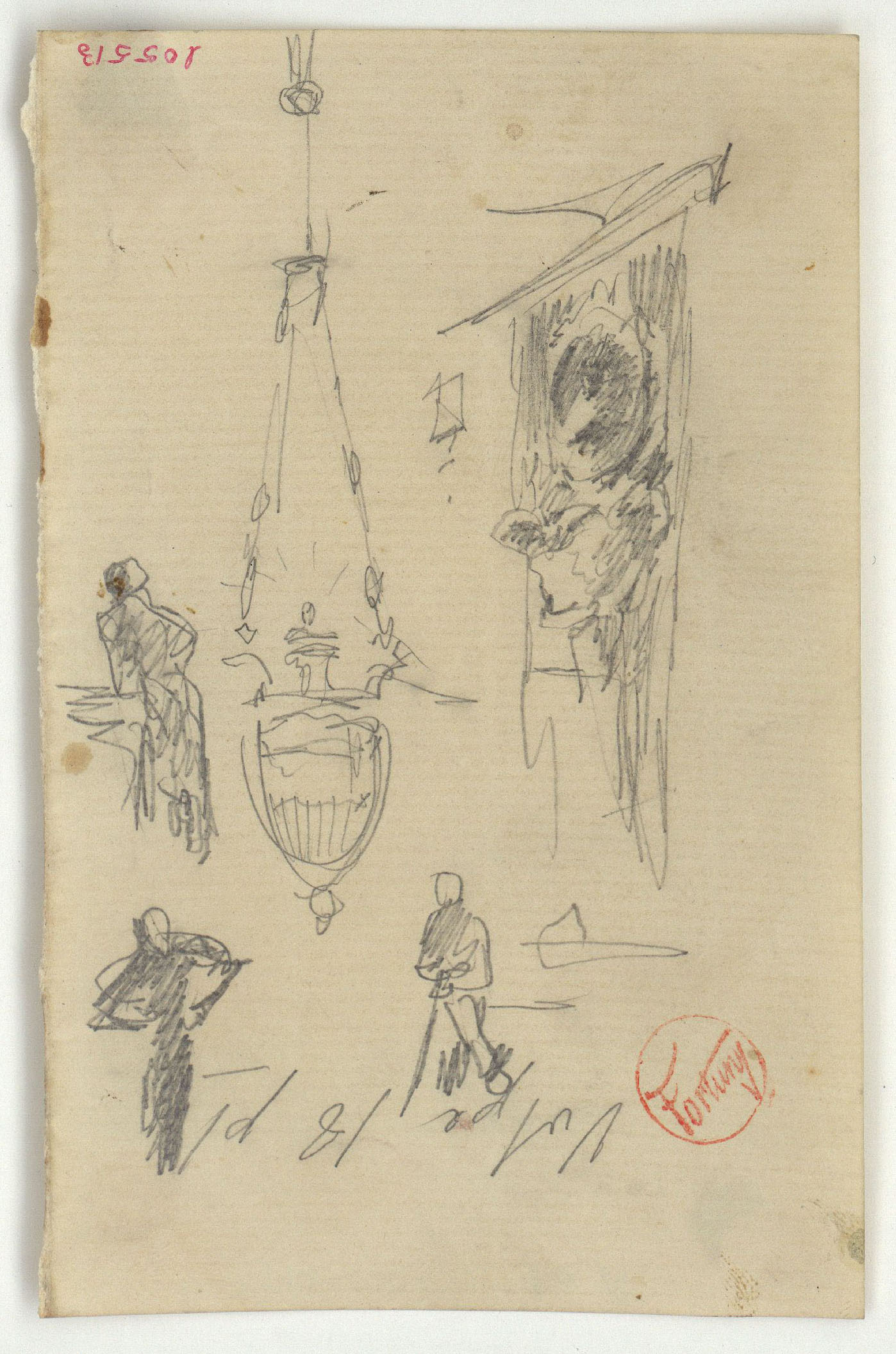 image for: Marià Fortuny - Esbós de figures, llum i motiu arquitectònic - Cap a 1867-1872