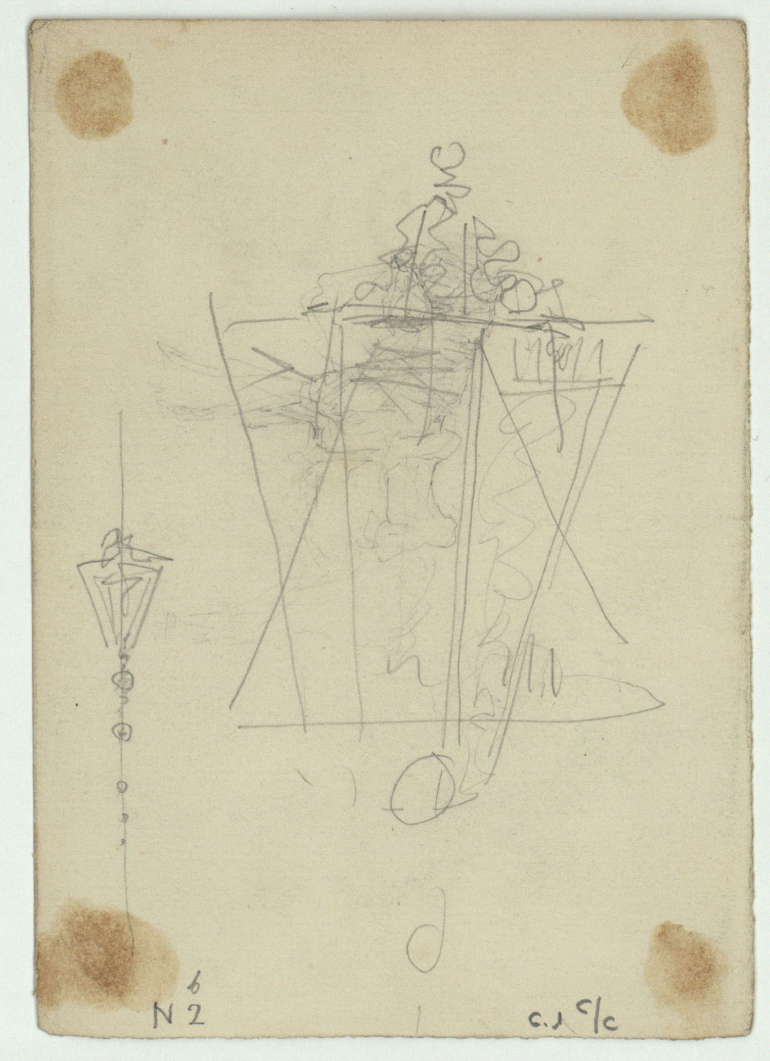 image for: Marià Fortuny - Claus de Sevilla i vas (anvers) / Croquis inconcret (revers) - Cap a 1867-1872 [1]