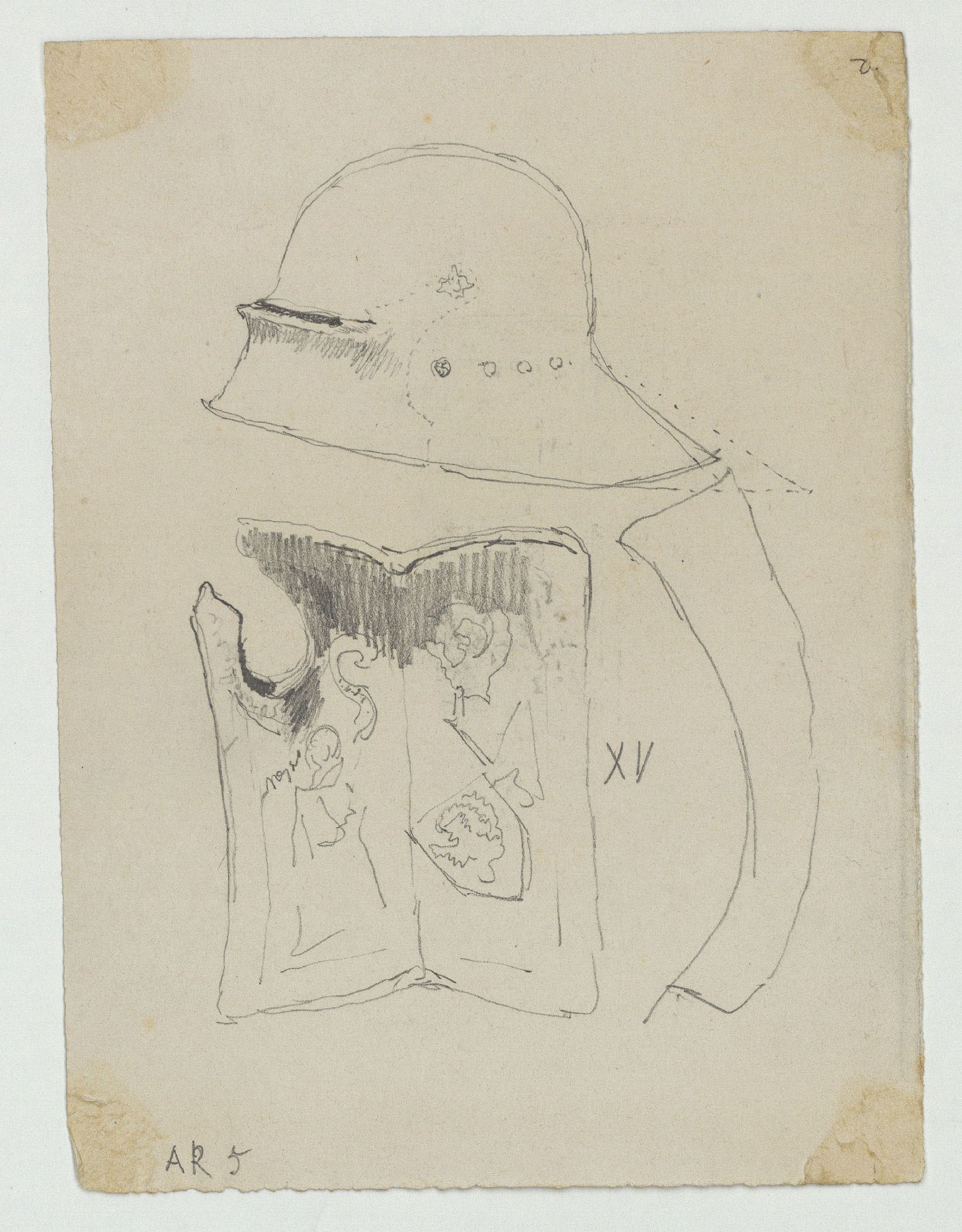 image for: Marià Fortuny - Poms d'espasa d'estil musulmà (anvers) / Casc i cuirassa del segle XV (revers) - Cap a 1867-1872 [1]