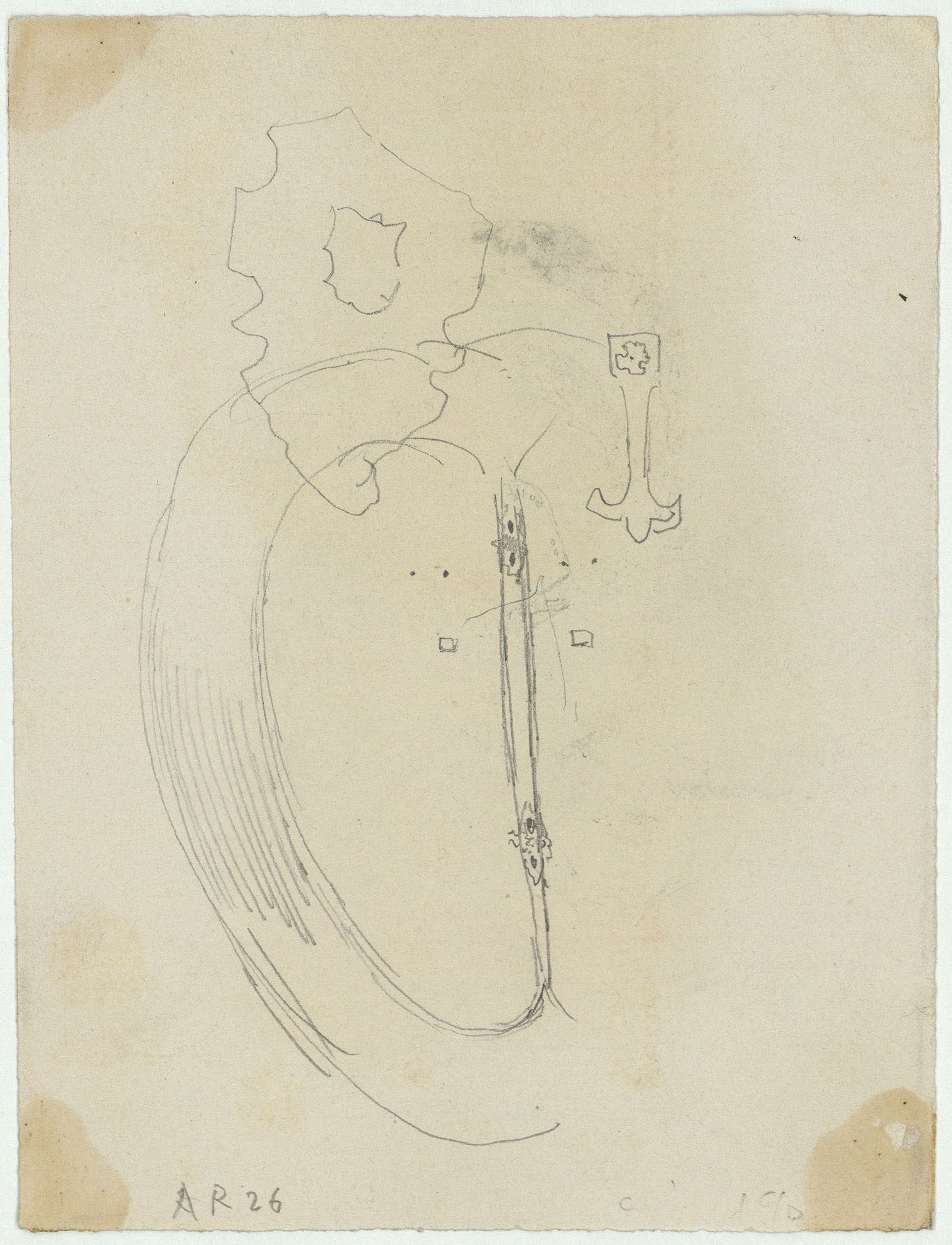 image for: Marià Fortuny - Escut (anvers) / Esbós del revers d'un escut (revers) - Cap a 1867-1872 [1]