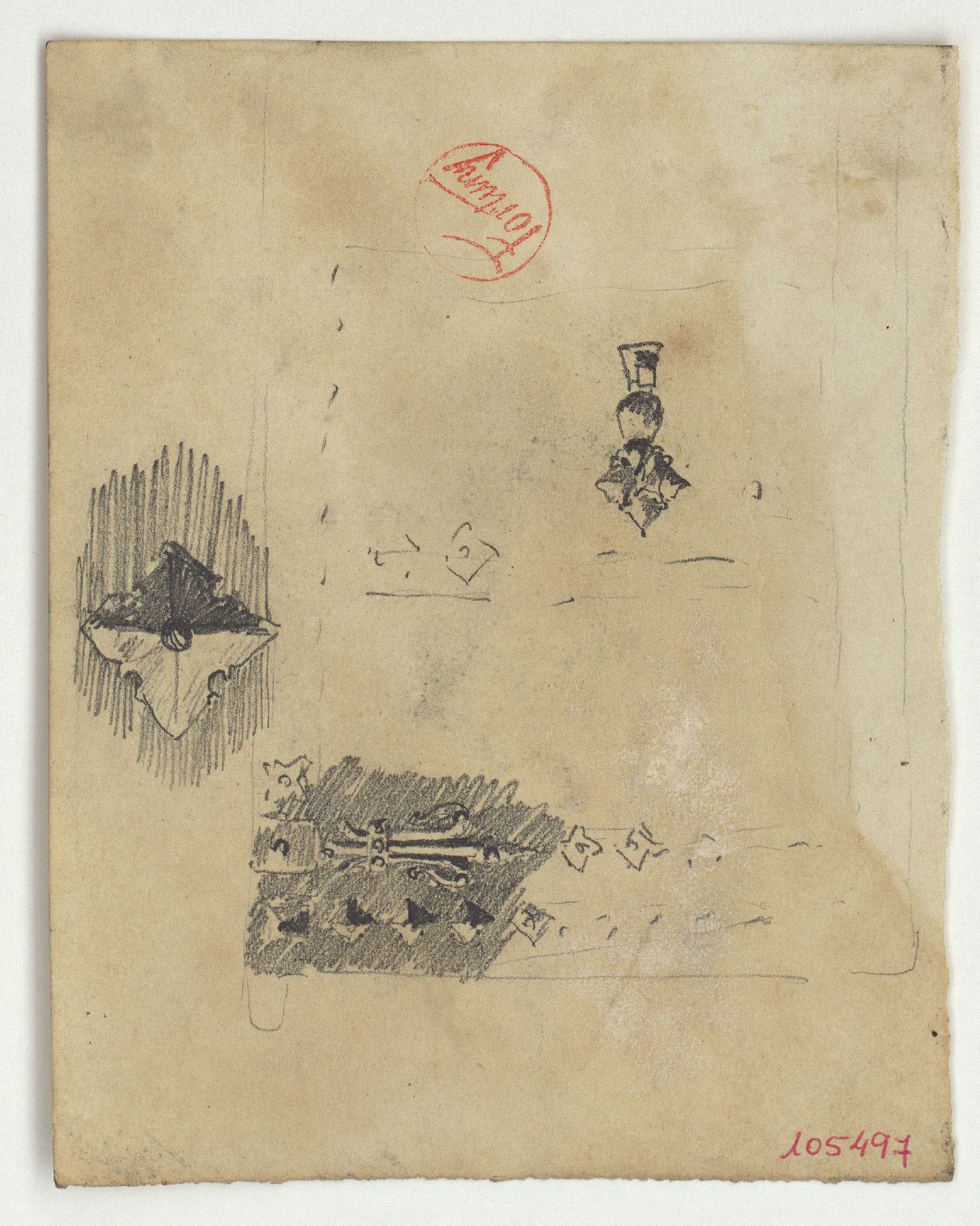 image for: Marià Fortuny - Frontissa i claus d'una porta - Cap a 1867-1872