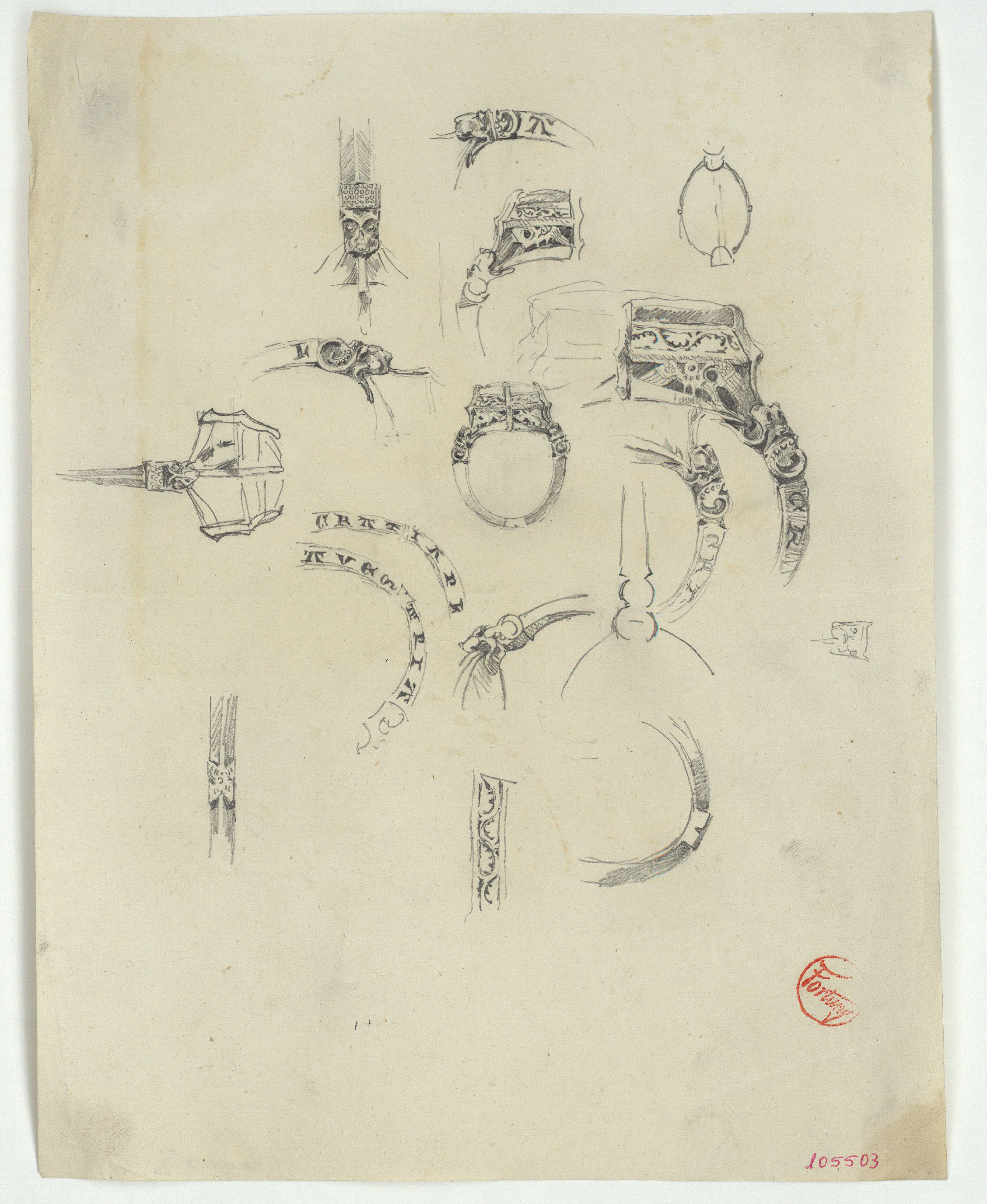 image for: Marià Fortuny - Detalls d'un anell - Cap a 1867-1872