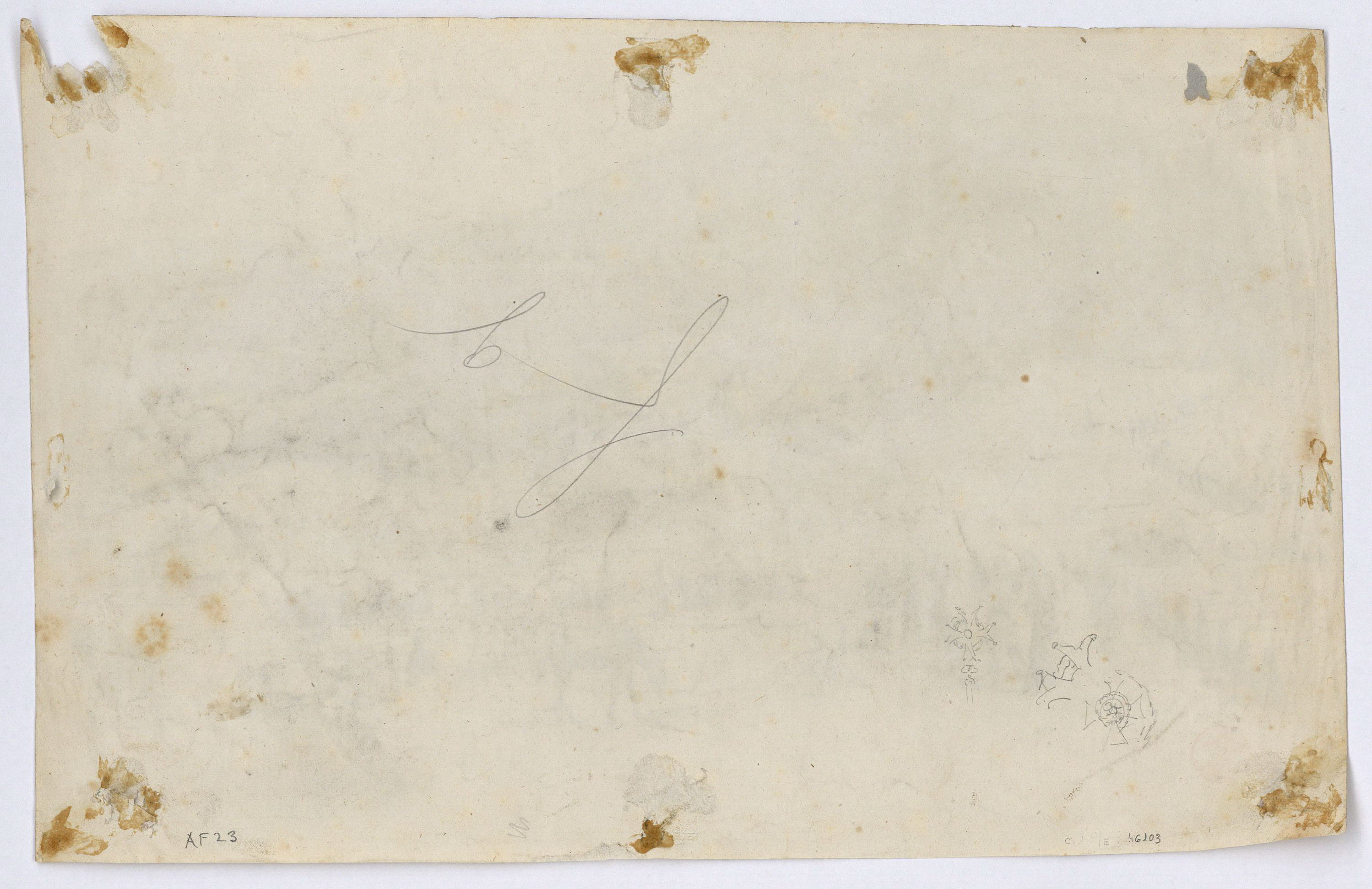 image for: Marià Fortuny - Campamento del segundo cuerpo (anvers) / Croquis inconcret (revers) - 1860 [1]