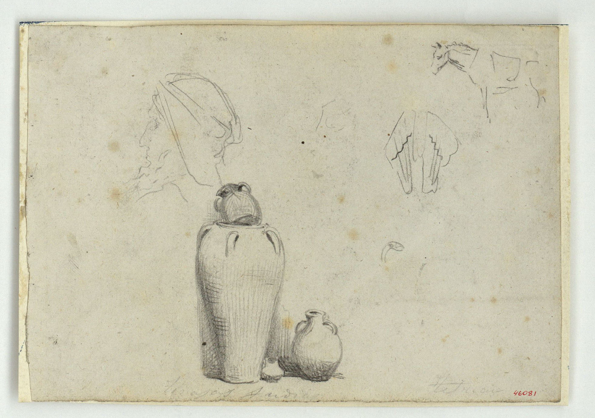image for: Marià Fortuny - Cap masculí, tenalles i cavall - Cap a 1860-1862