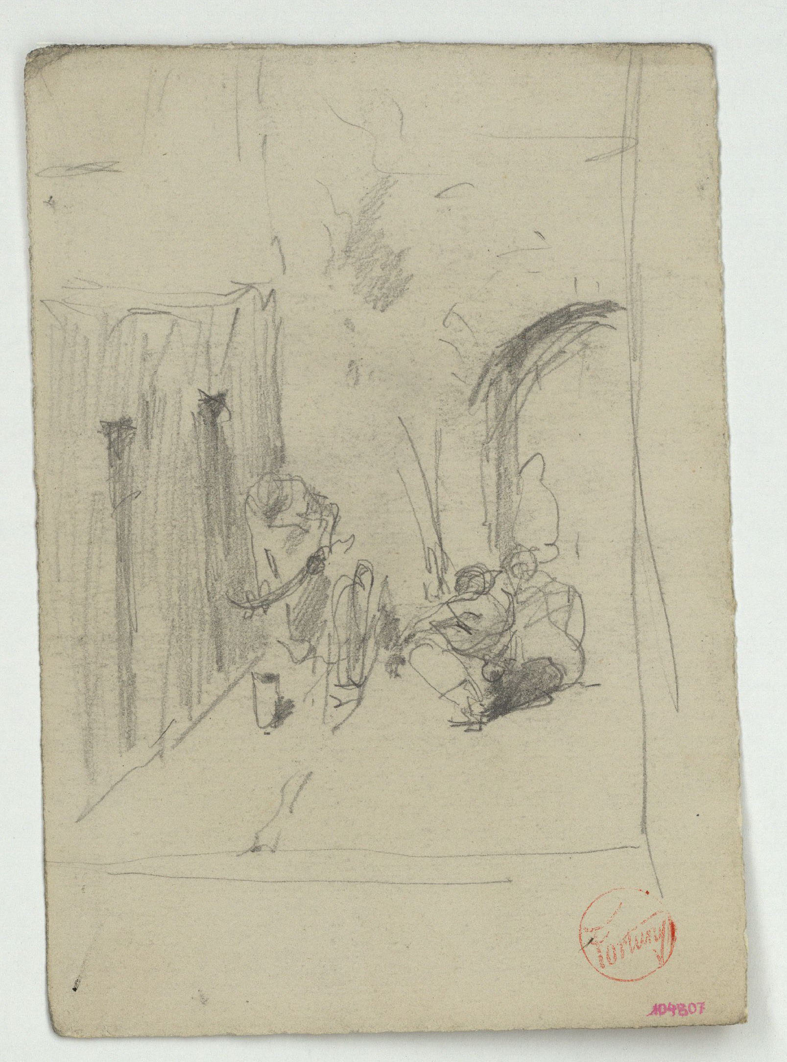 image for: Marià Fortuny - Estudi per al quadre «L'esmolador de sabres» - Cap a 1872