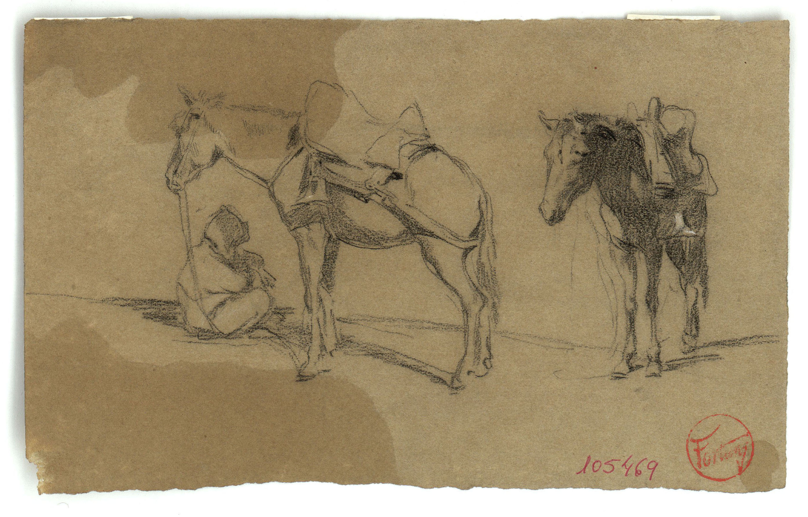 image for: Marià Fortuny - Marroquí i mules - Cap a 1860-1862