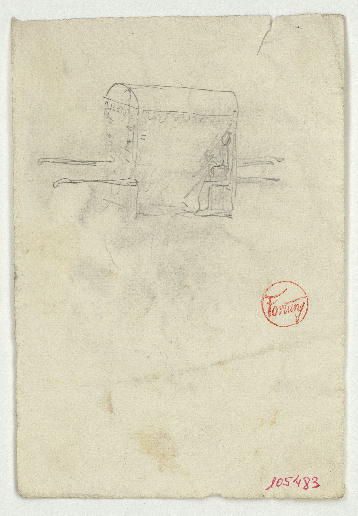 image for: Marià Fortuny - Figura en una llitera - Cap a 1867-1872