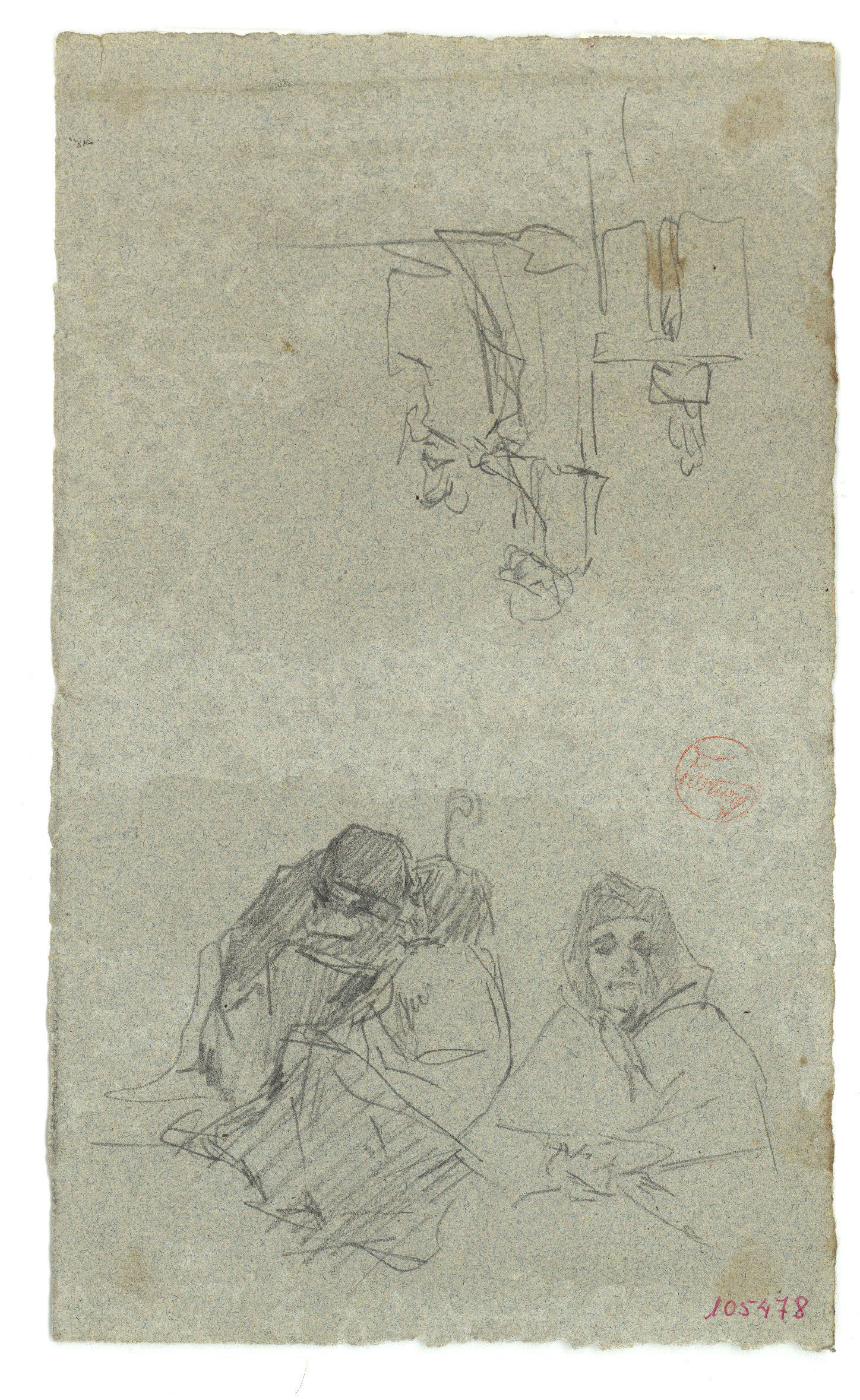 image for: Marià Fortuny - Esbós de figures - Cap a 1867-1872