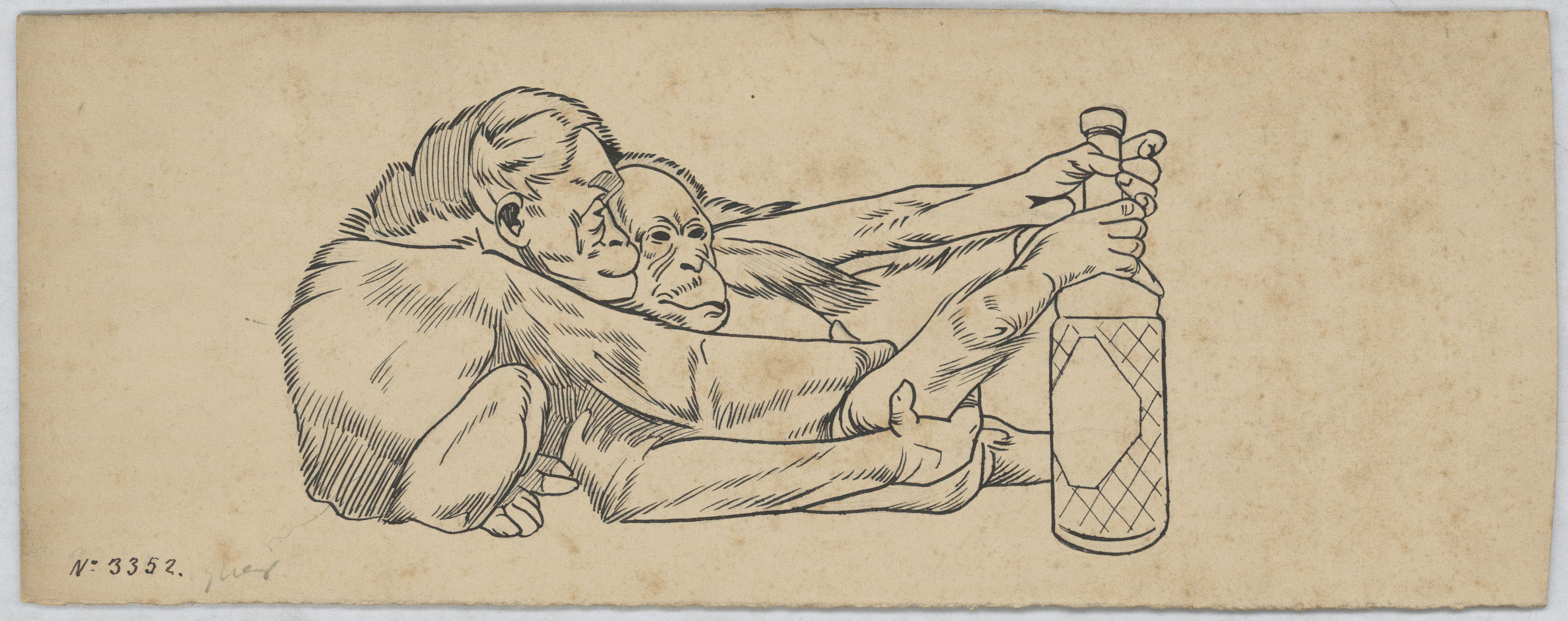 image for: Alexandre de Riquer - Projecte per a un cartell d'«Anís del mono» - Cap a 1897