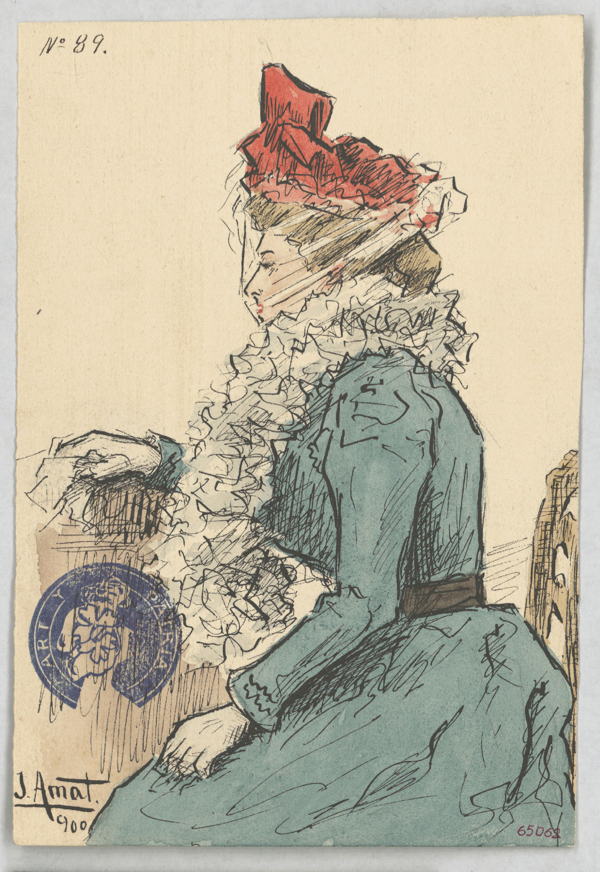 image for: Josep Amat - Senyora asseguda en una cadira - 1900