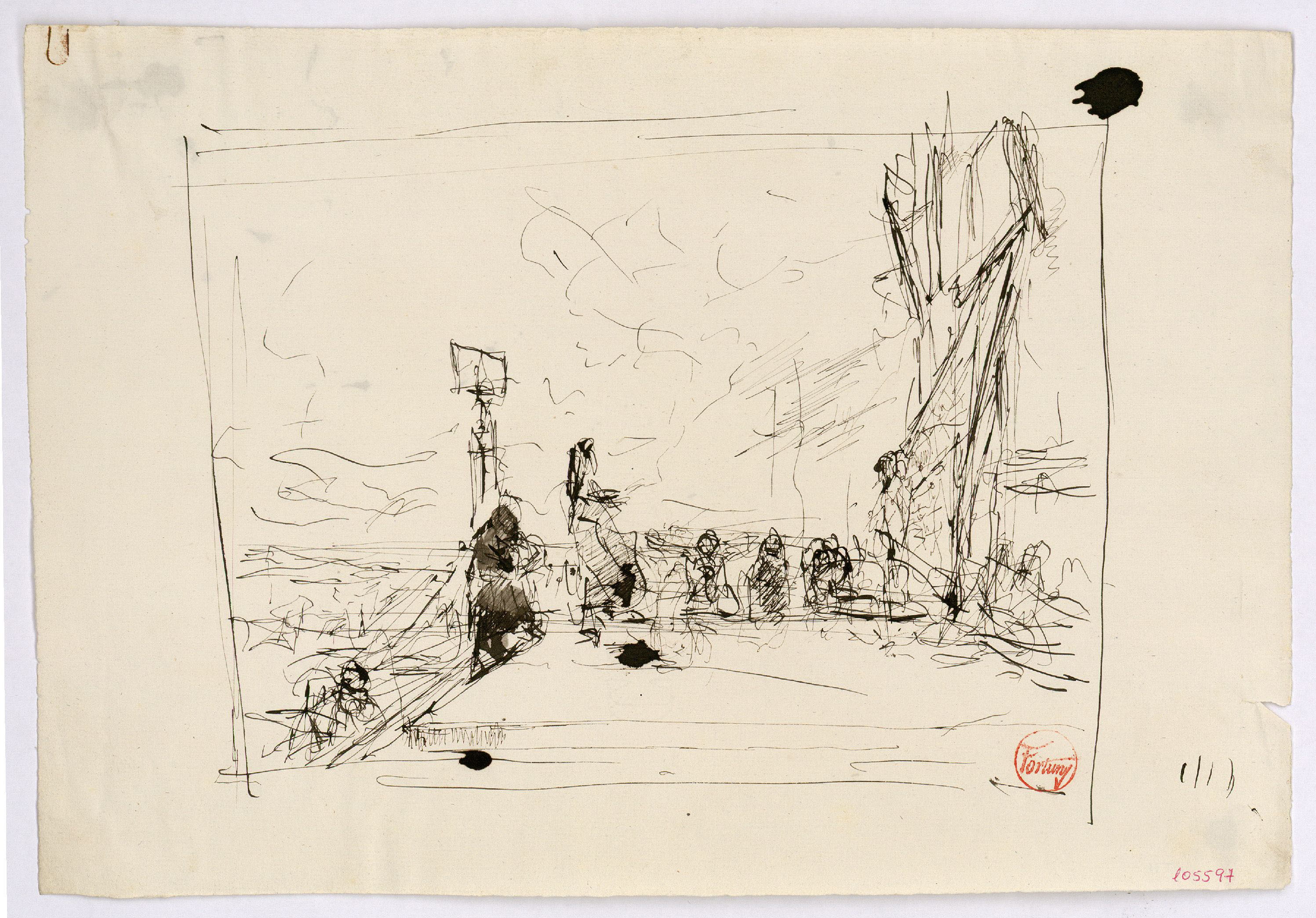 image for: Marià Fortuny - Esbós de composició - Cap a 1867-1874