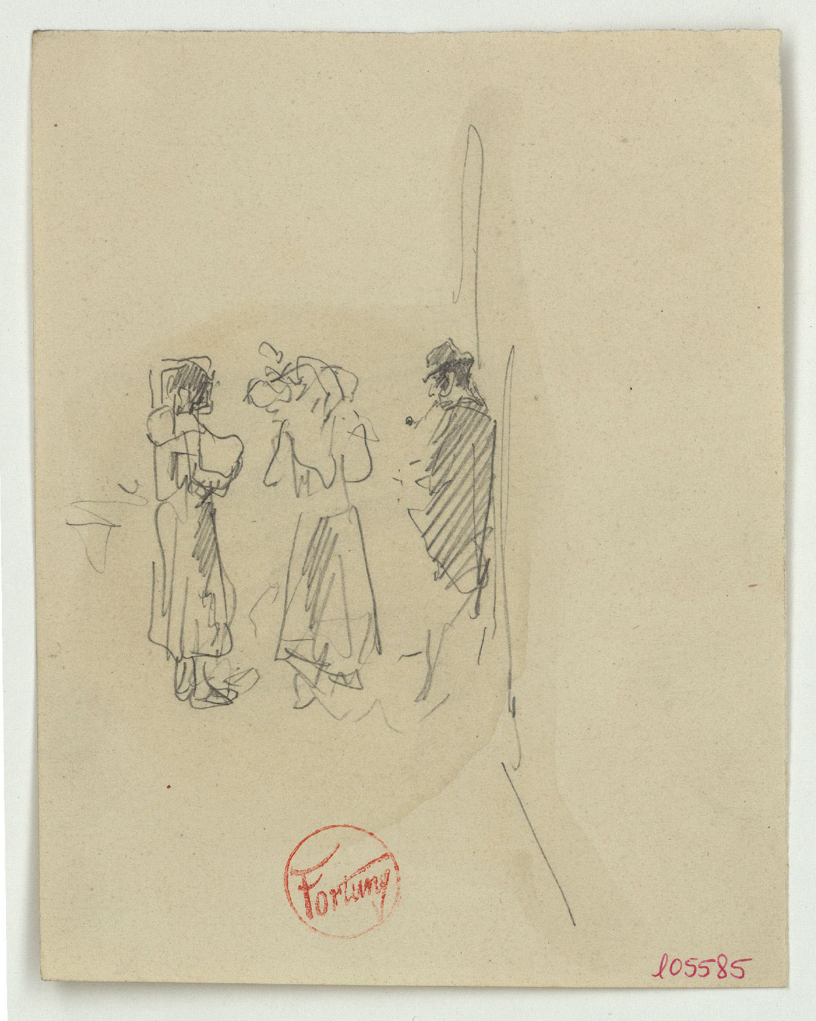 image for: Marià Fortuny - Esbós de figures - Cap a 1867-1872