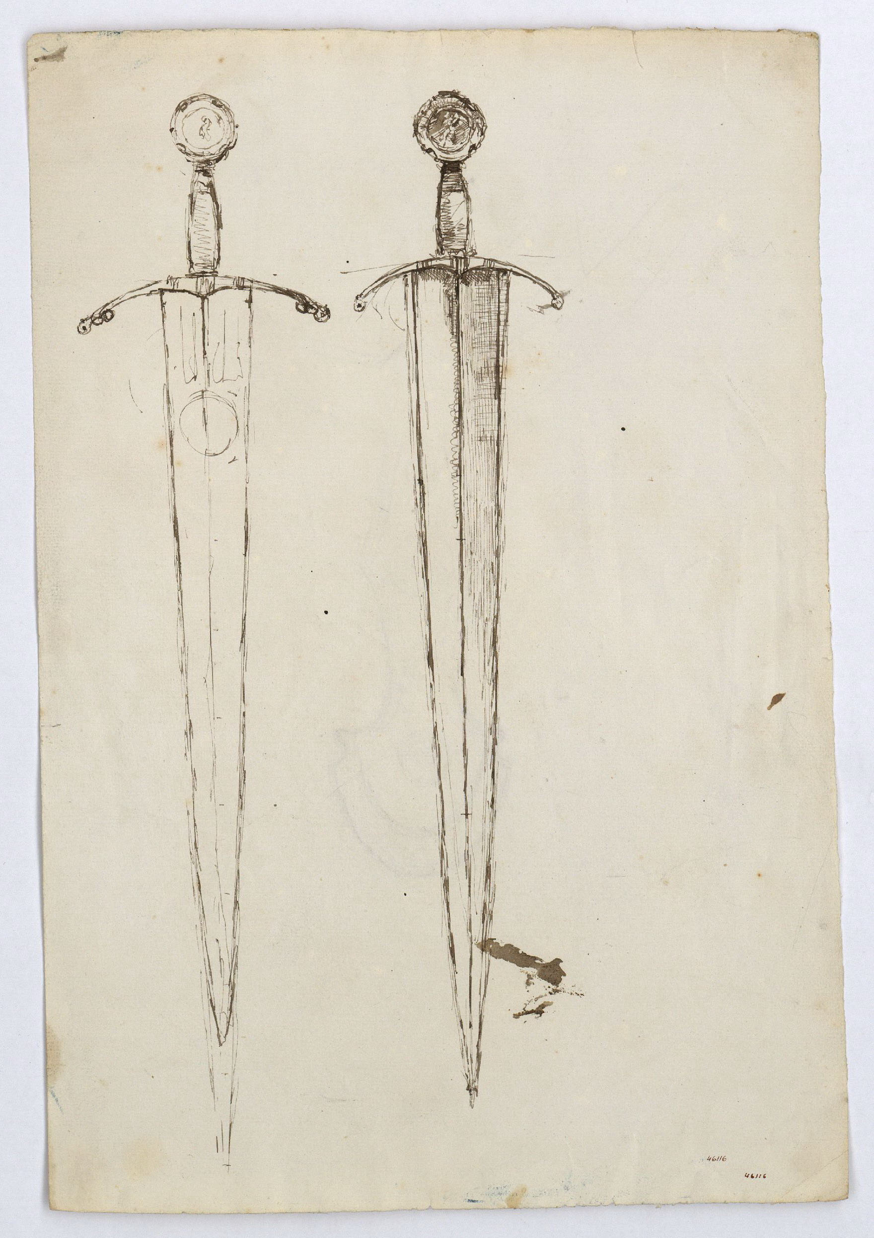 image for: Marià Fortuny - Espases d'estil musulmà (anvers) / Pom d'espasa (revers) - Cap a 1870-1872