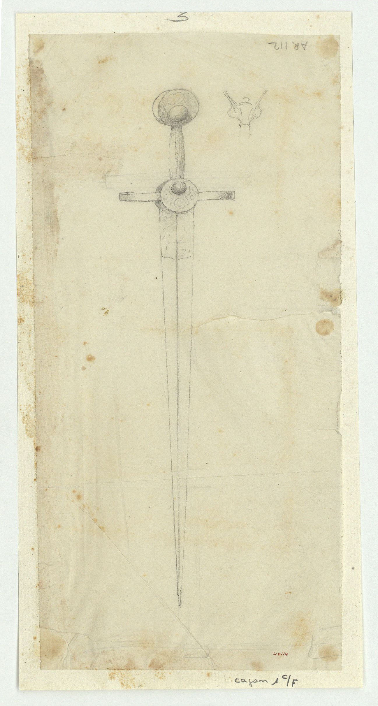 image for: Marià Fortuny - Calc [?] d'espasa d'estil musulmà - Cap a 1870-1872