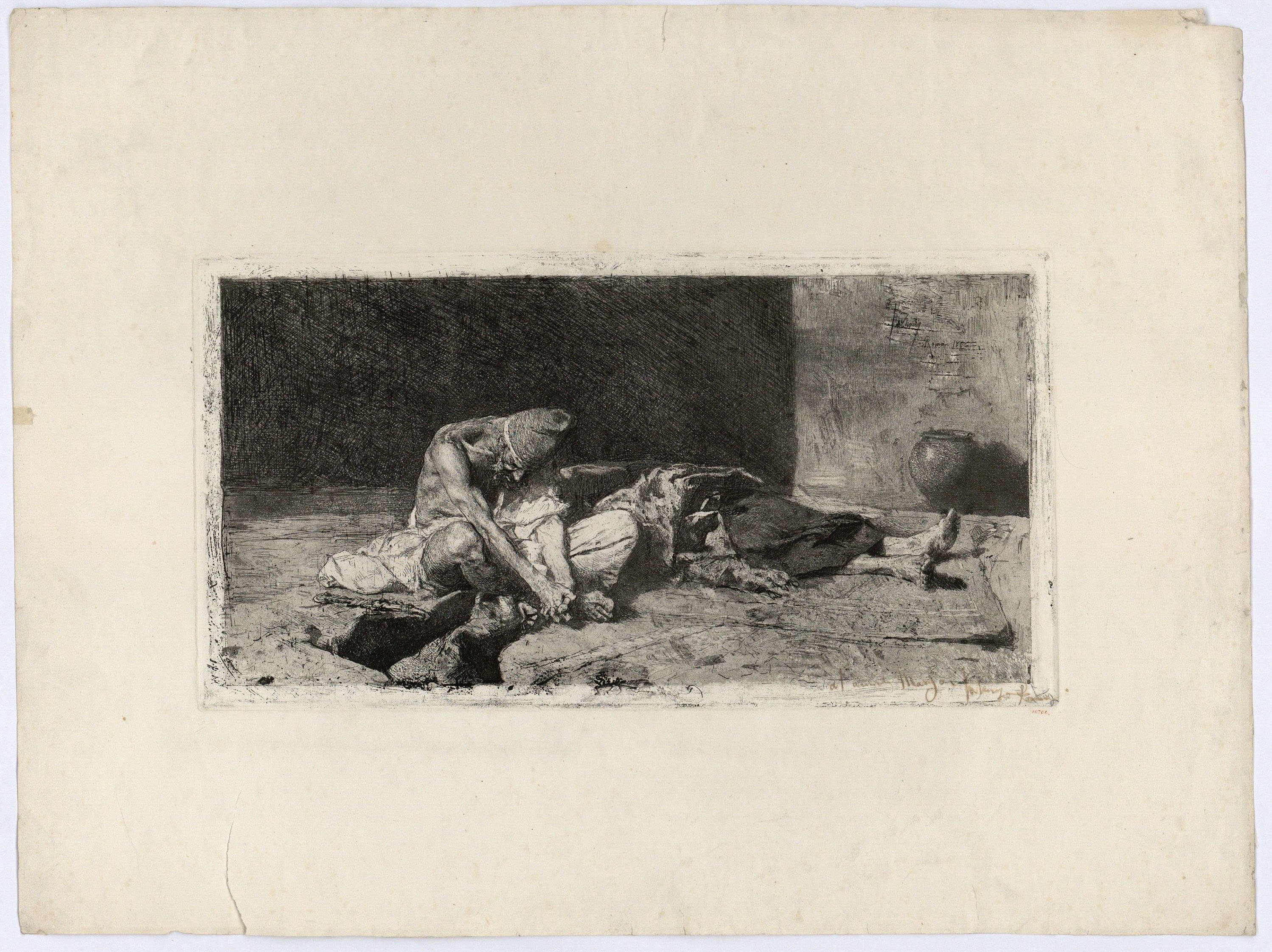 image for: Marià Fortuny - Àrab vetllant el cadàver del seu amic - 1866