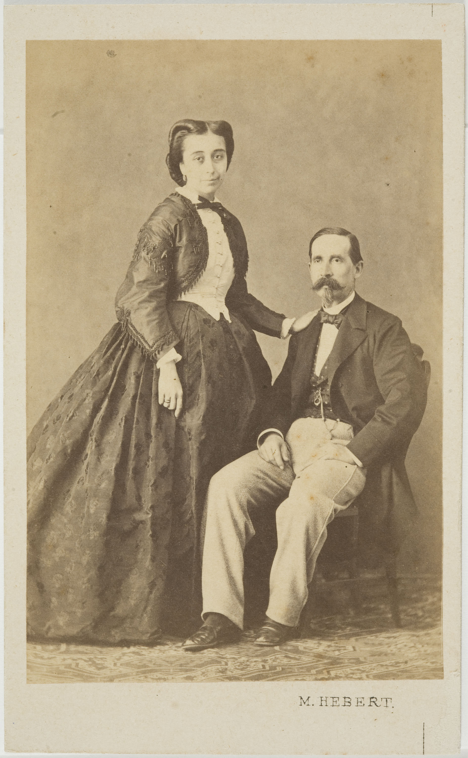 image for: Pedro Martínez de Hebert - Retrat d'un home i una dona - Cap a 1860