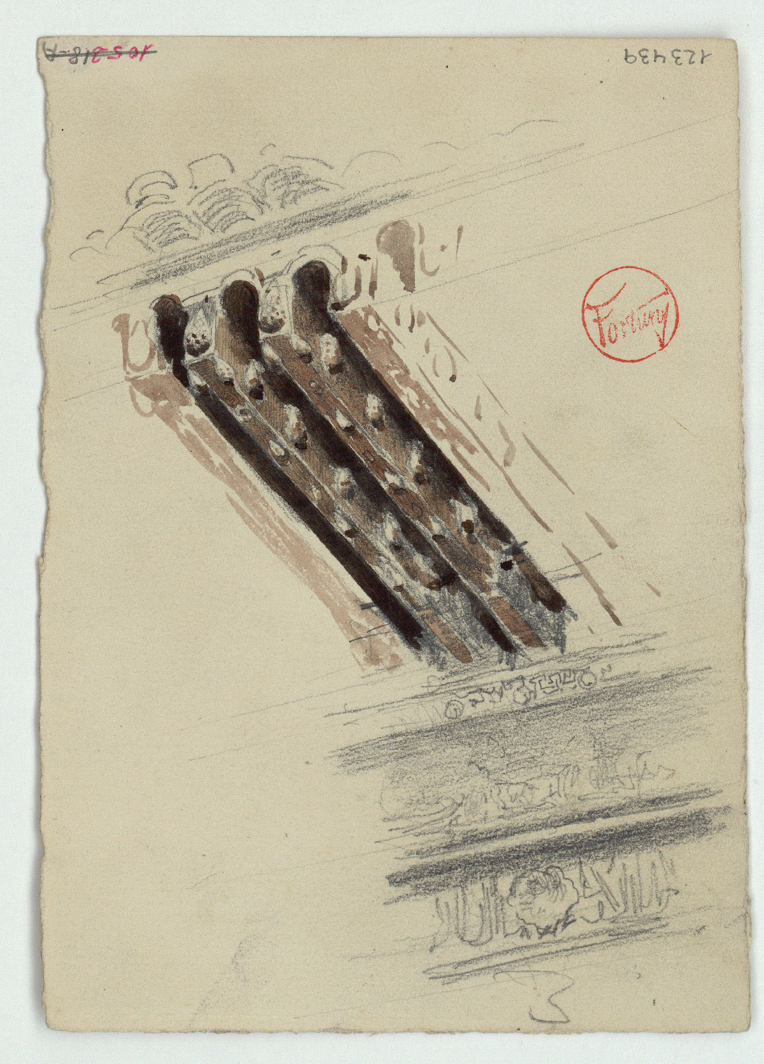 image for: Marià Fortuny - Fris i bigues del pati dels Arrayanes de l'Alhambra - Cap a 1870-1872