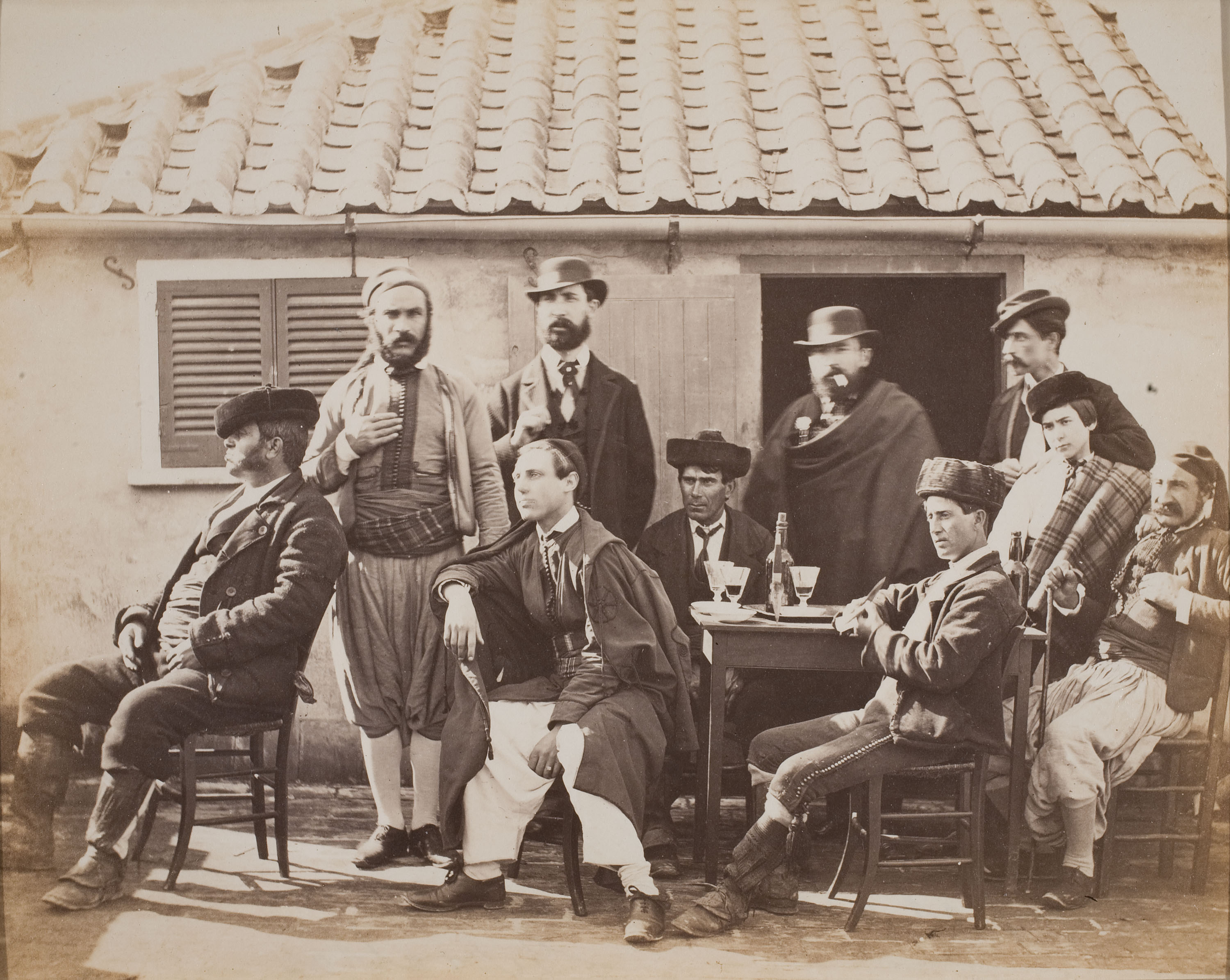 image for: Robert Peters Napper - Group at a Spanish Café (Gibraltar) - Cap a 1860-1863