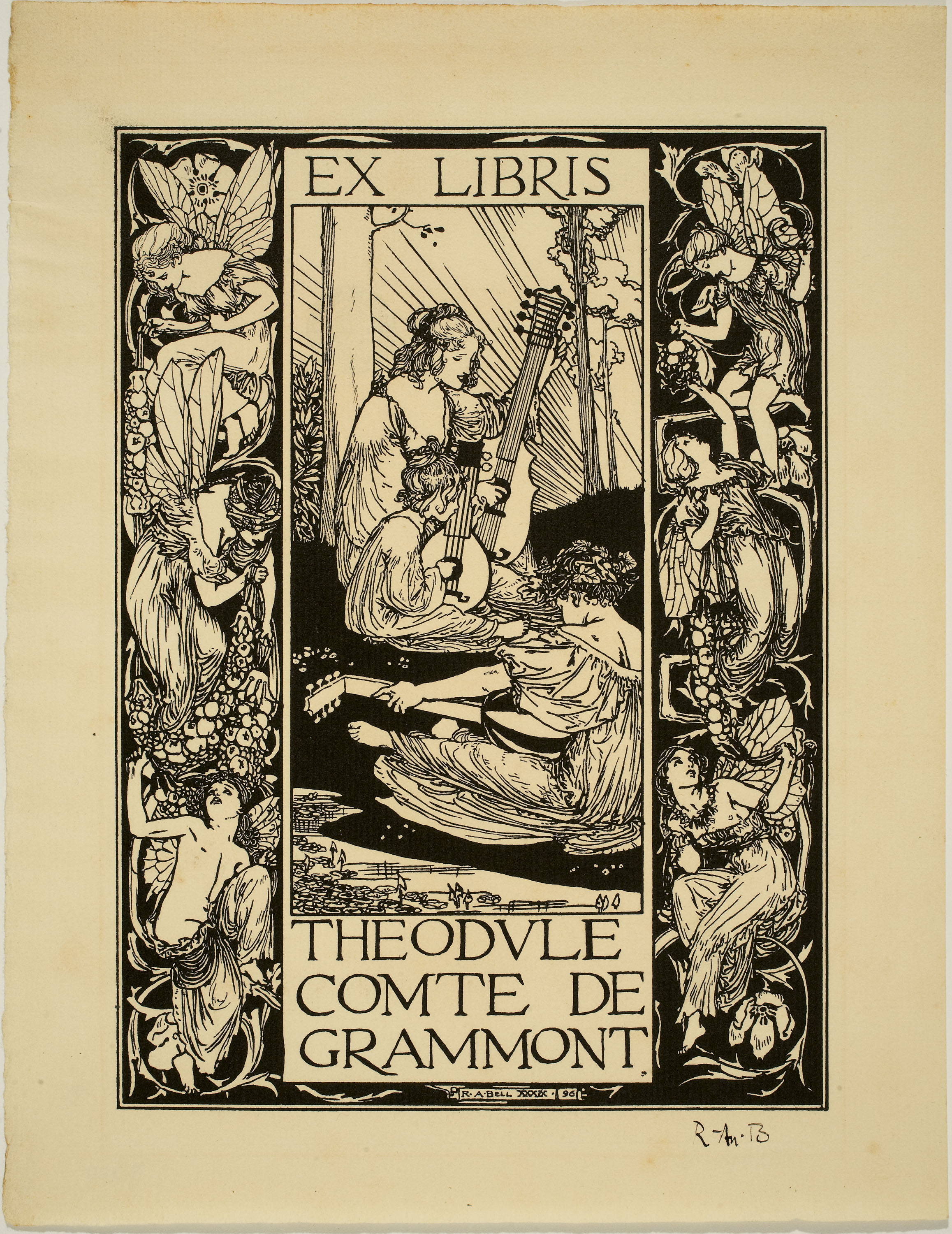 image for: Robert Anning Bell - Ex-libris Theodule Comte de Grammont - 1896