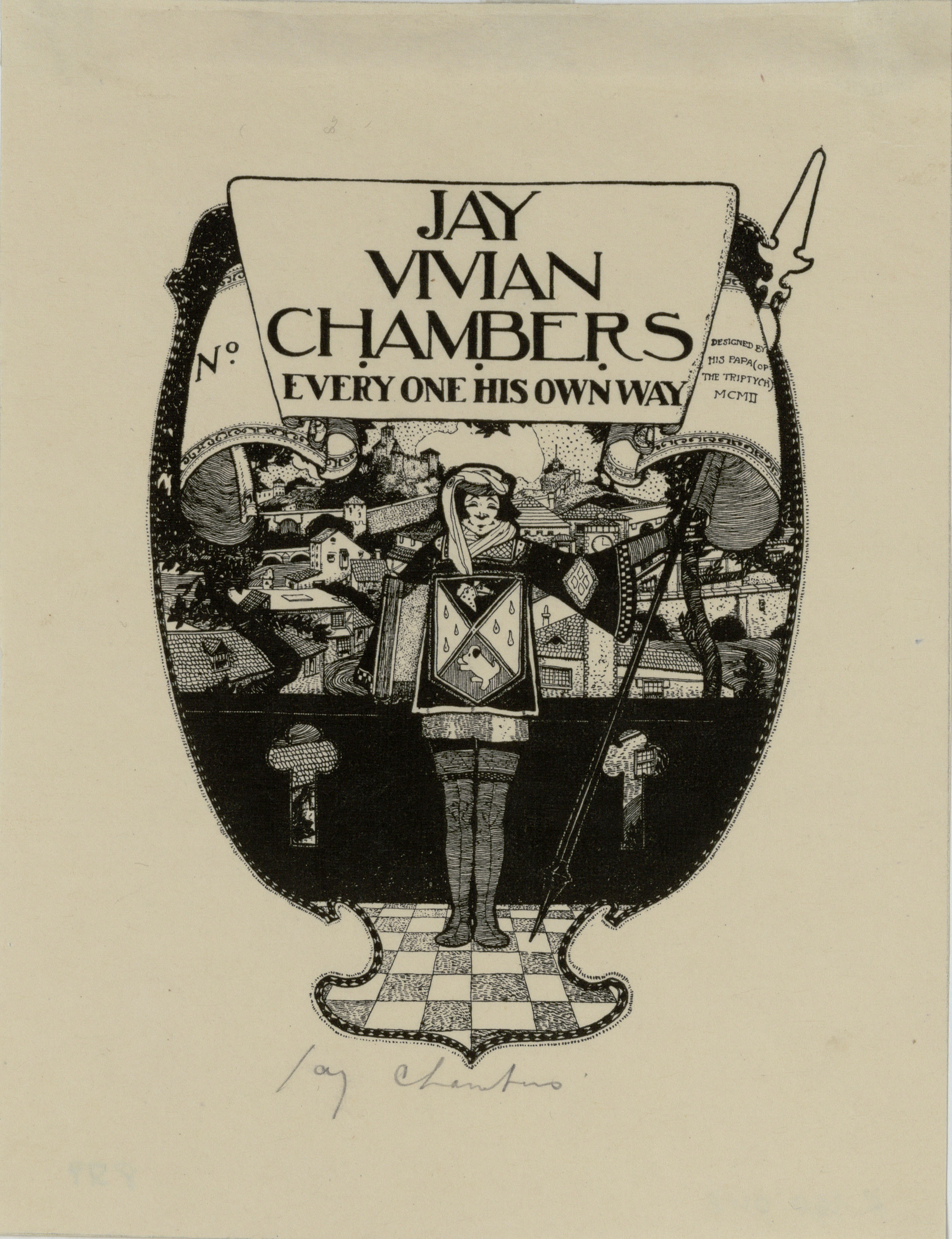 image for: Jay K. Chambers - Ex-libris Jay Vivian Chambers - 1902