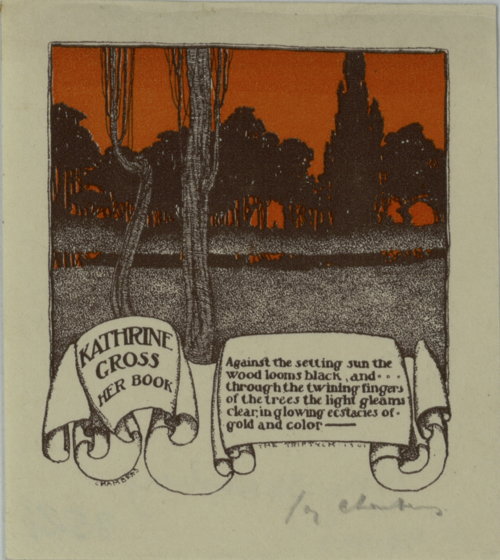 image for: Jay K. Chambers - Ex-libris Kathrine Gross - 1901