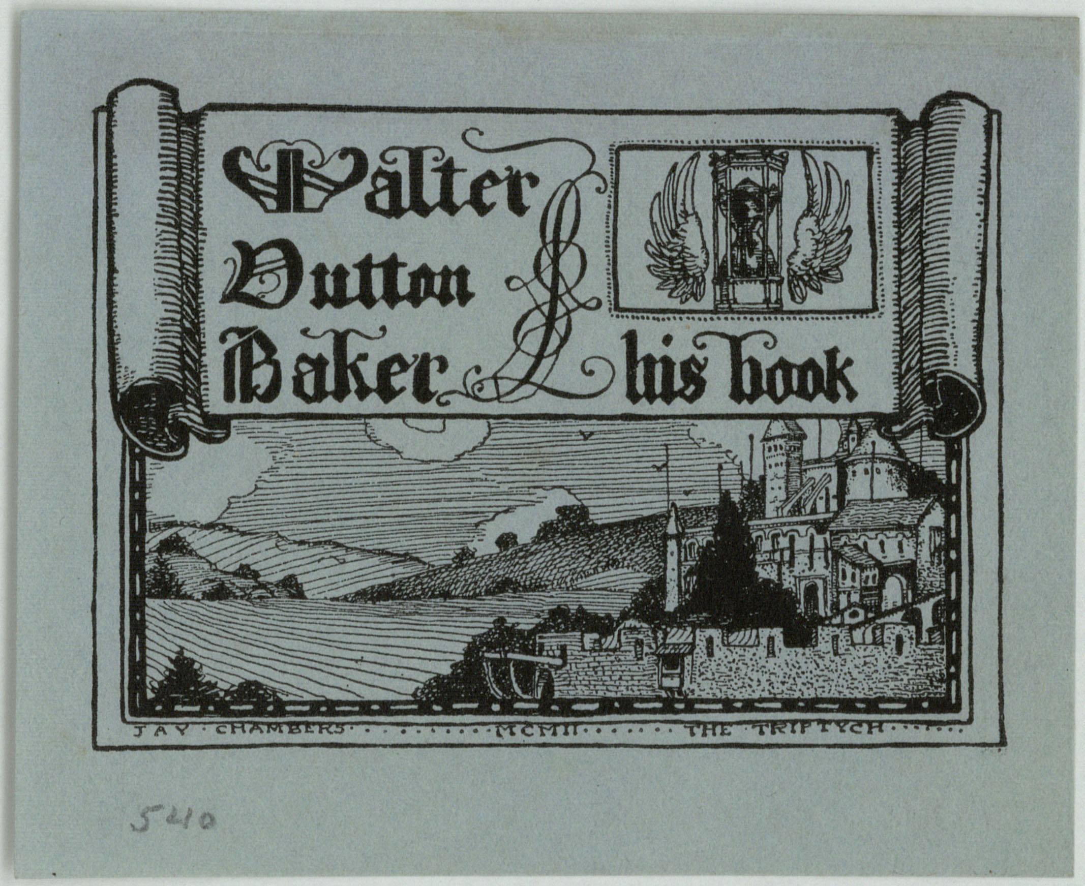 image for: Jay K. Chambers - Ex-libris Walter Dutton Baker - 1902