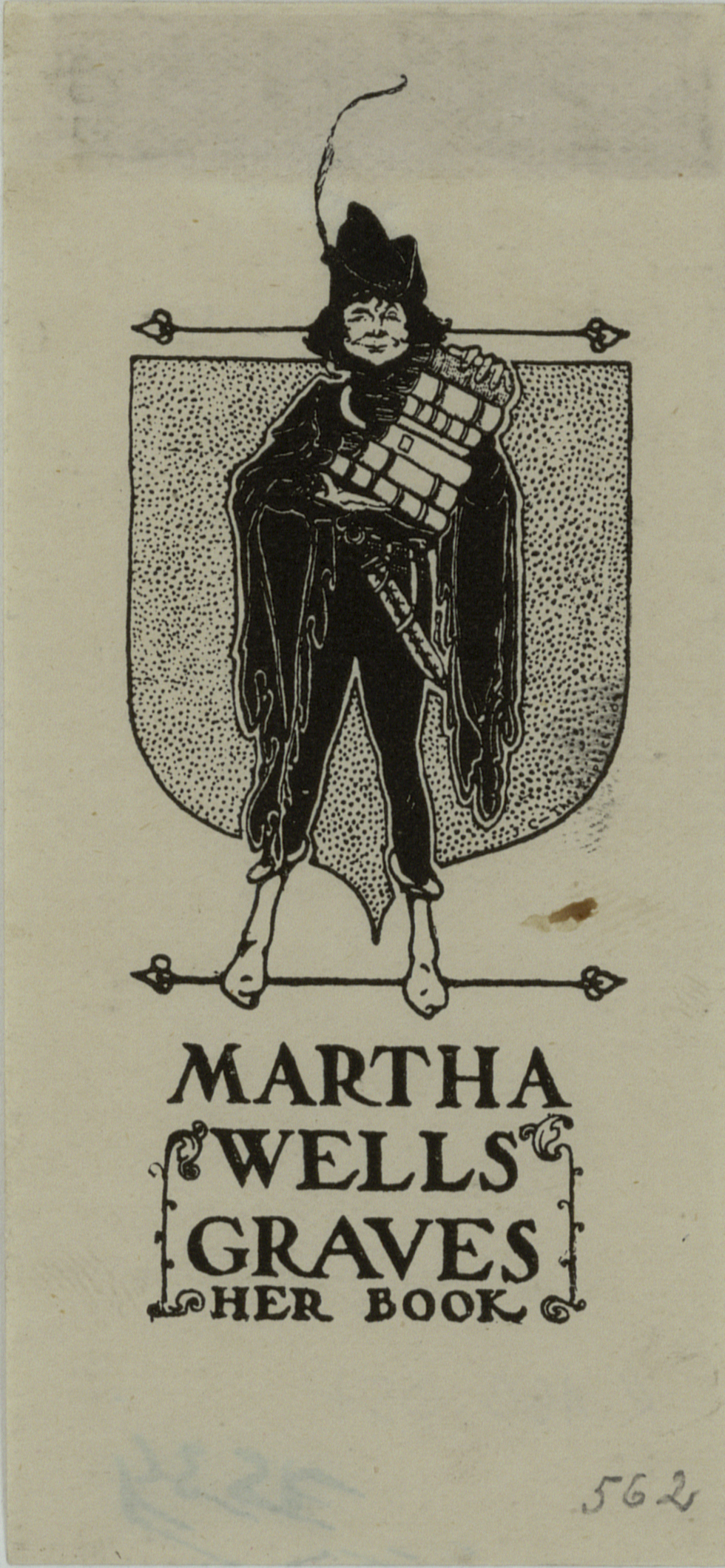 image for: Jay K. Chambers - Ex-libris Martha Wells Graves - Cap a 1902