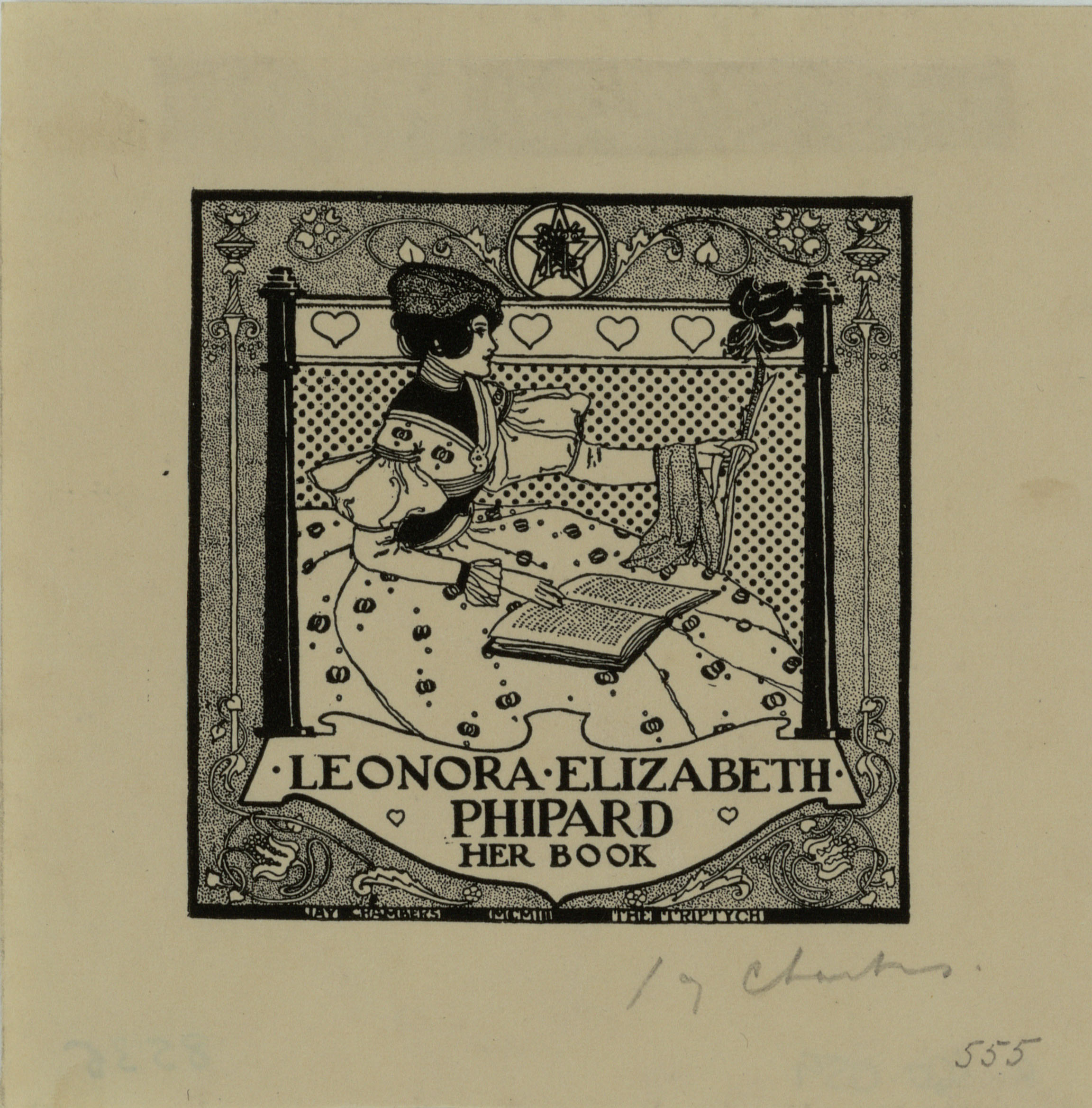 Jay K. Chambers - Ex-libris Leonora Elizabeth Phipard - 1903 image for: Jay K. Chambers - Ex-libris Leonora Elizabeth Phipard - 1903