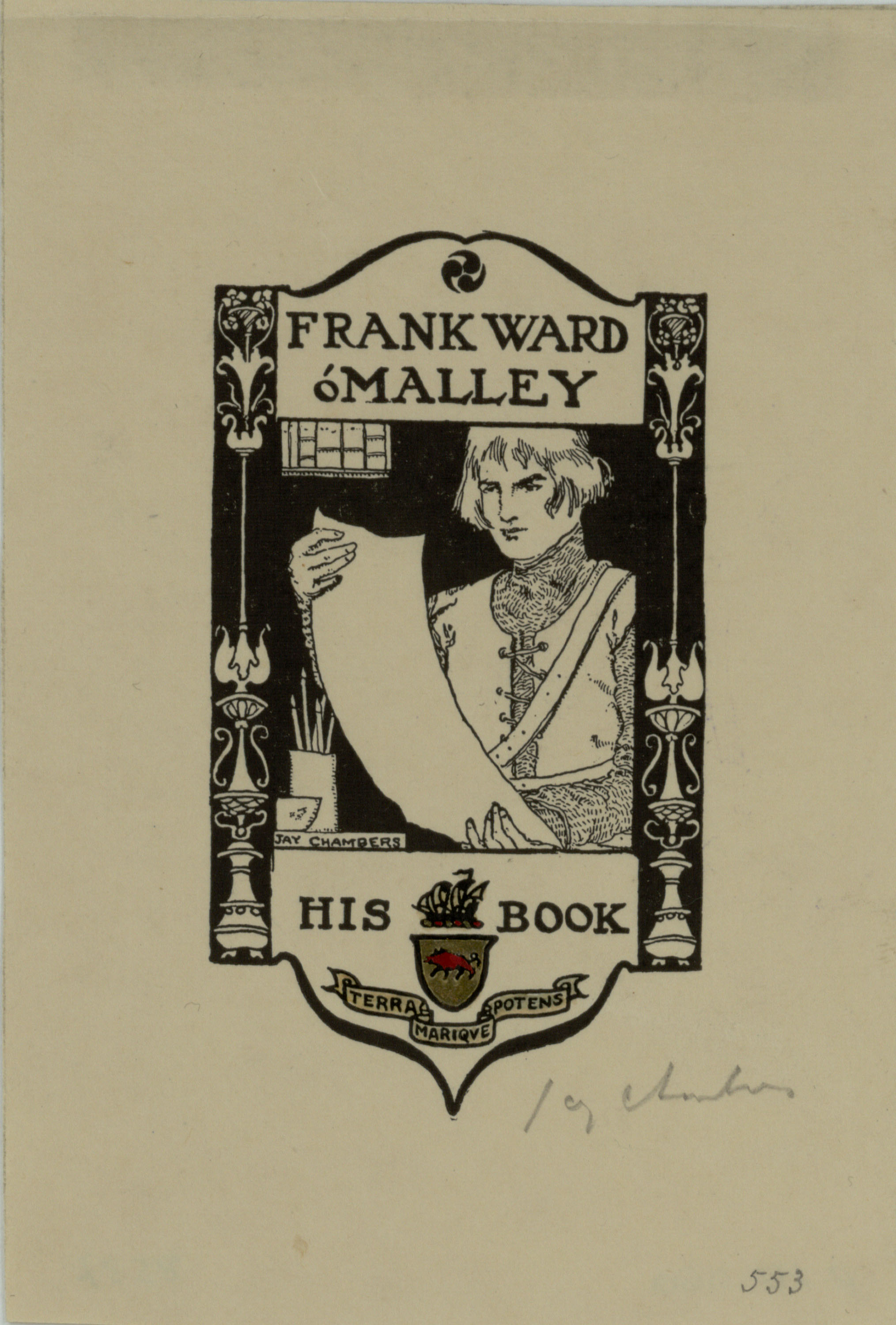 image for: Jay K. Chambers - Ex-libris Frank Ward óMalley - Cap a 1902