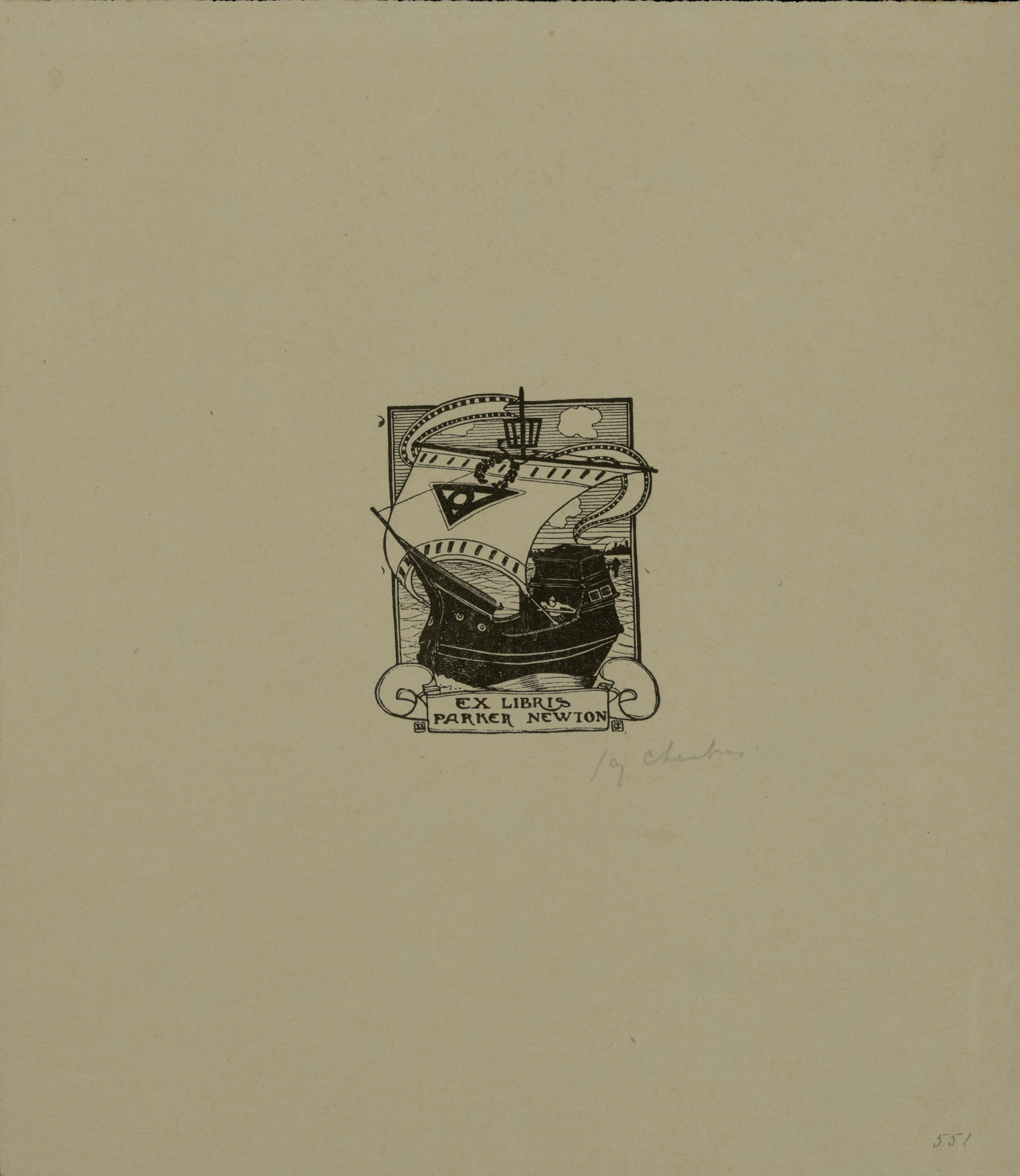 image for: Jay K. Chambers - Ex-libris Parker Newton - Cap a 1902