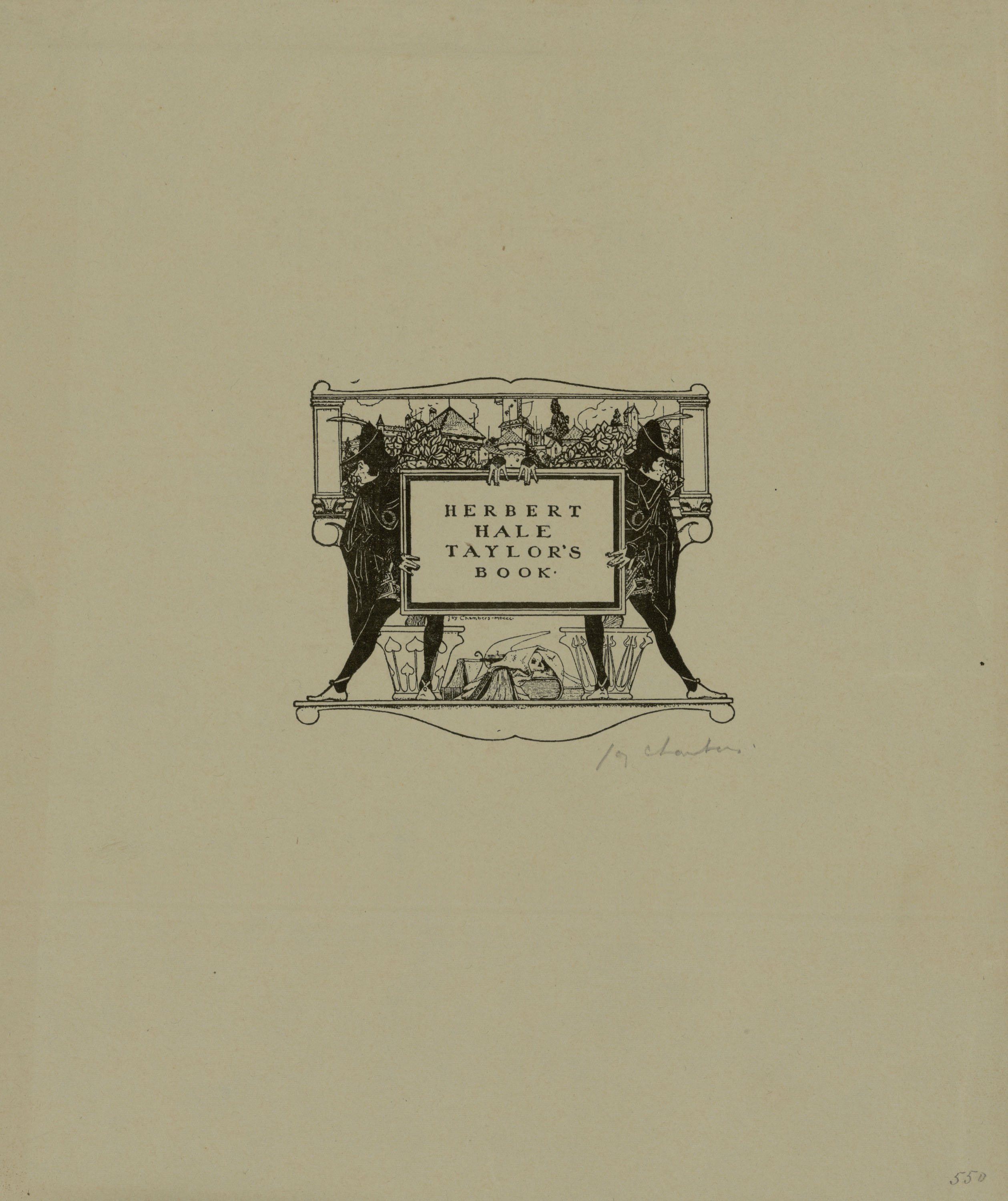image for: Jay K. Chambers - Ex-libris Herbert Hale Taylor - Cap a 1902