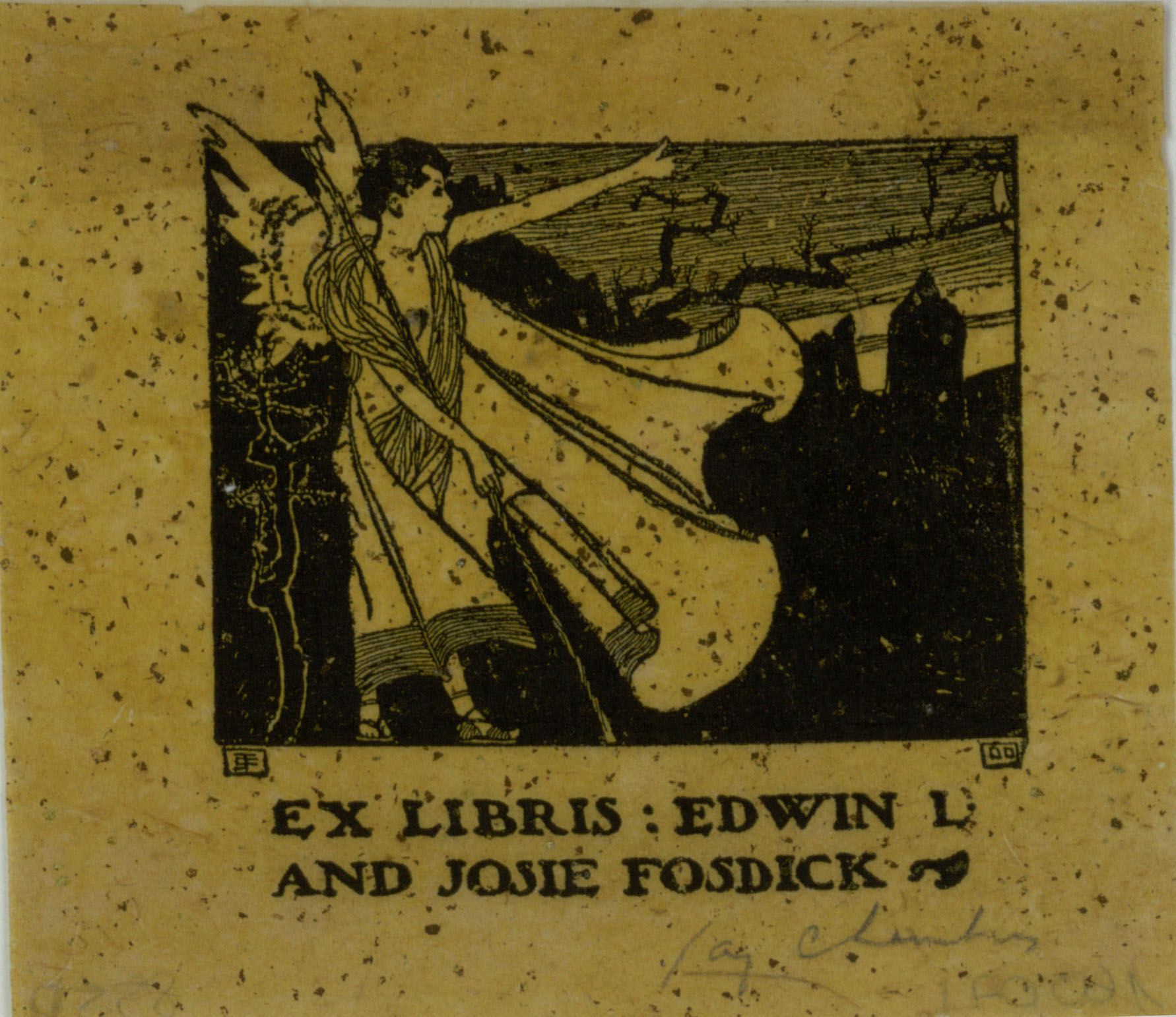 image for: Jay K. Chambers - Ex-libris Edwin L. and Josie Fosdick - Cap a 1902