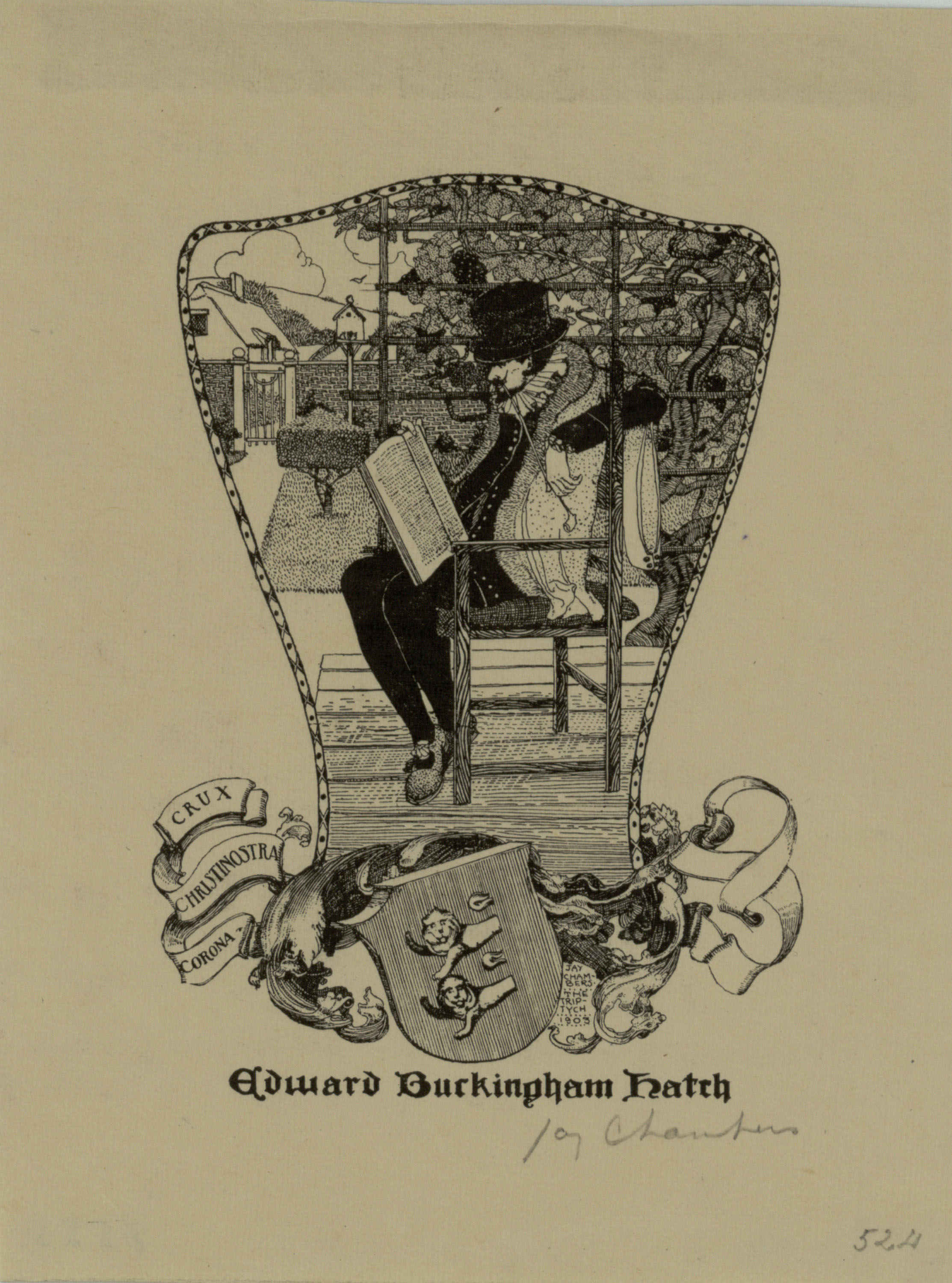 image for: Jay K. Chambers - Ex-libris Edward Burkingham Hatch - 1903