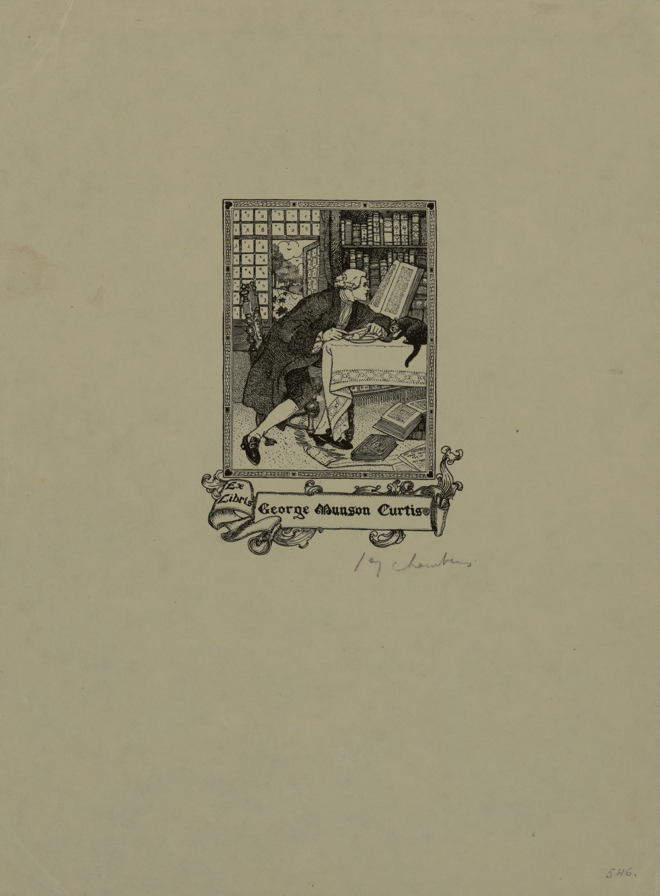 image for: Jay K. Chambers - Ex-libris George Munson Curtis - Cap a 1902