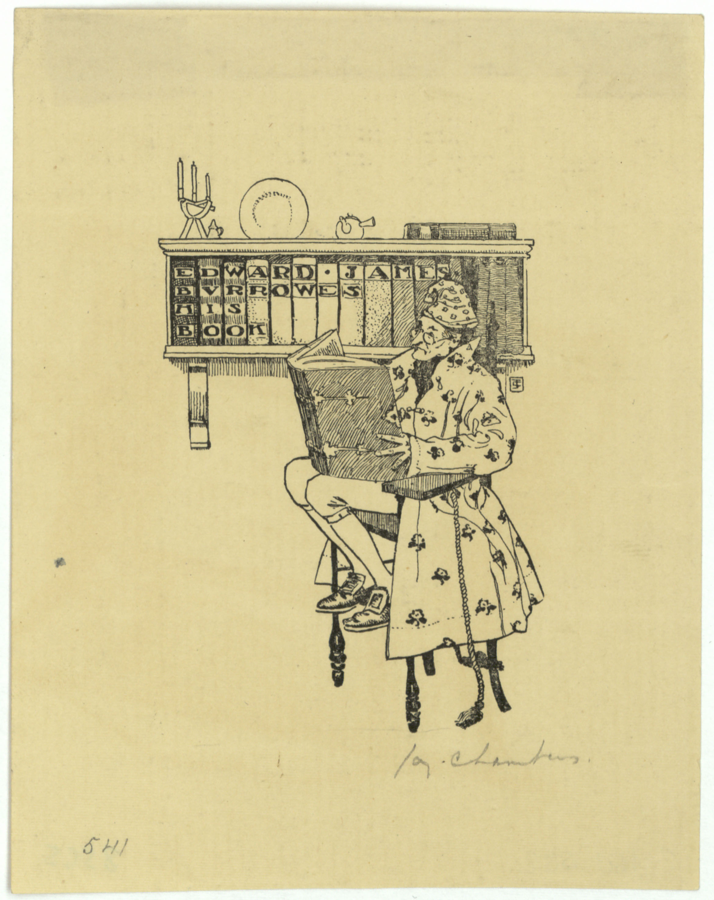 image for: Jay K. Chambers - Ex-libris Edward James Burrowes - Cap a 1902