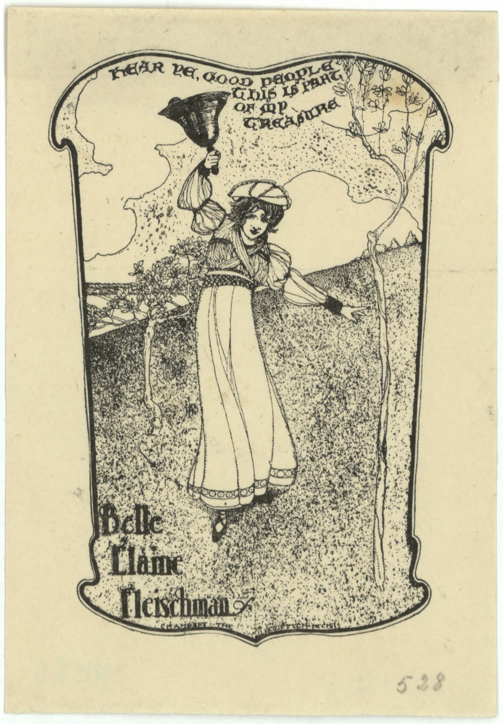 image for: Jay K. Chambers - Ex-libris Belle Llaine Fleischman - 1901